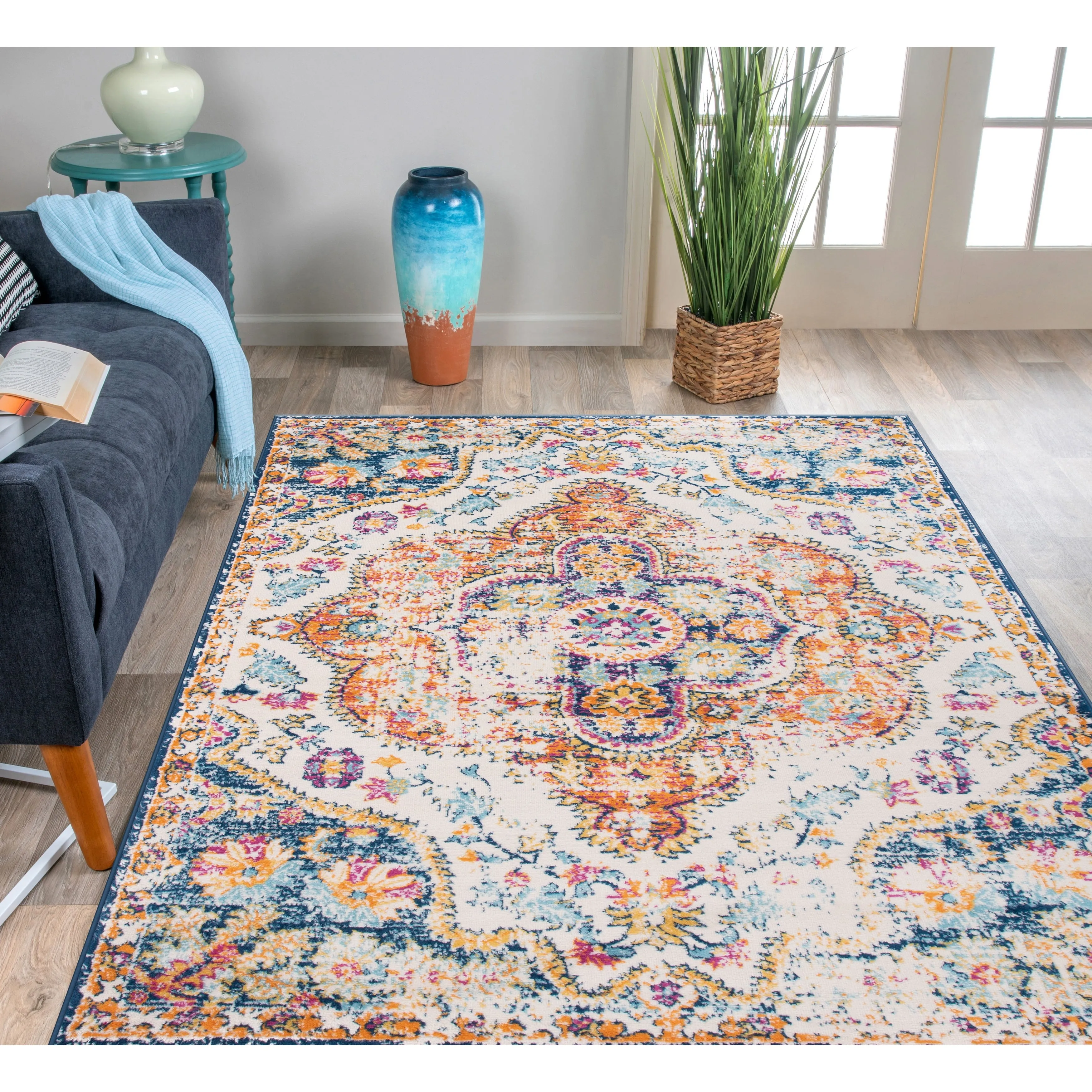 The Curated Nomad Sunset Distressed Vintage Bohemian Rug