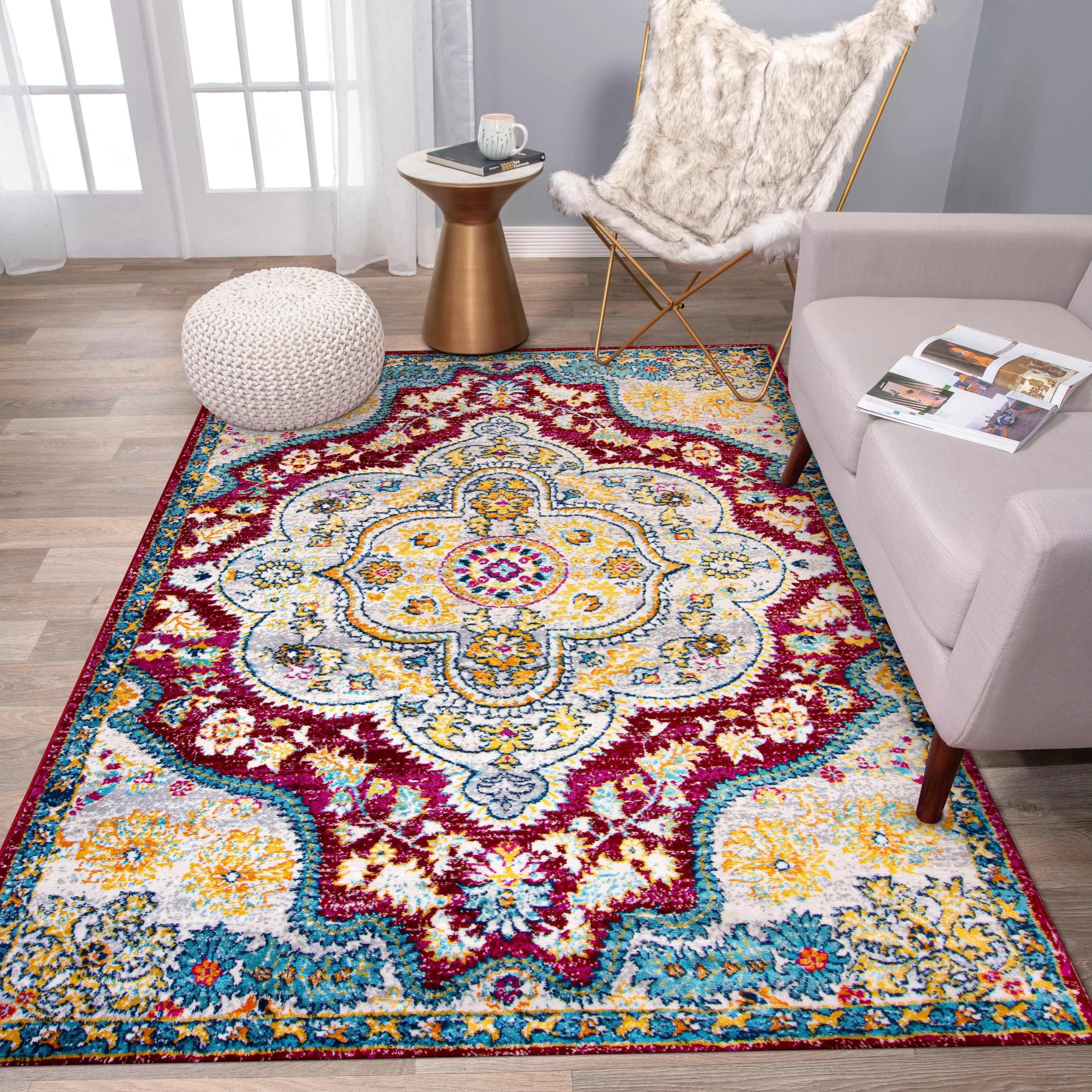 The Curated Nomad Sunset Distressed Vintage Bohemian Rug