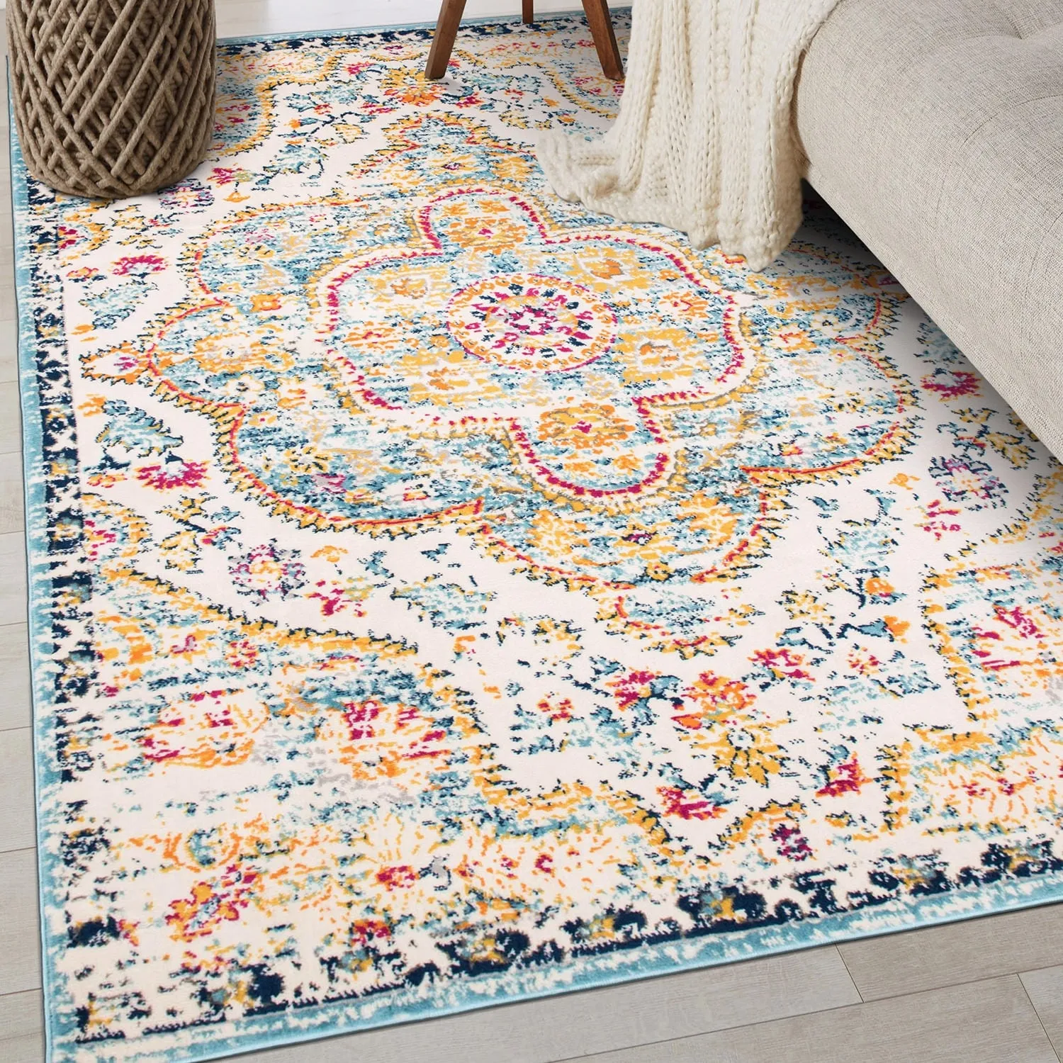 The Curated Nomad Sunset Distressed Vintage Bohemian Rug