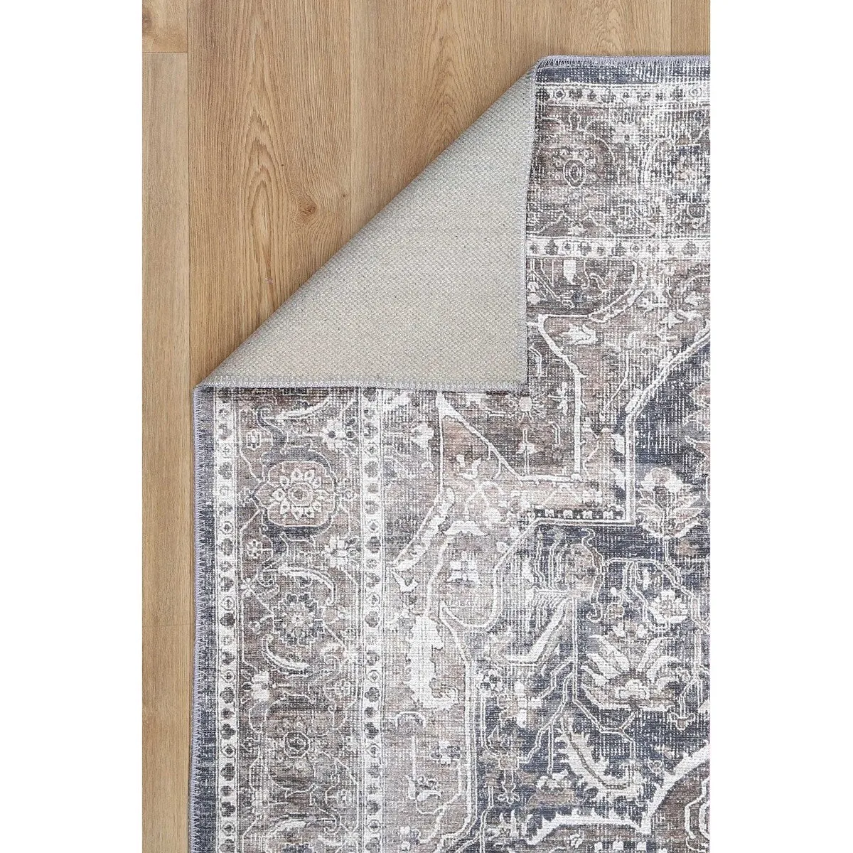 The Rug Collective Distressed Vintage Kendra Ash Machine Washable Area Rug