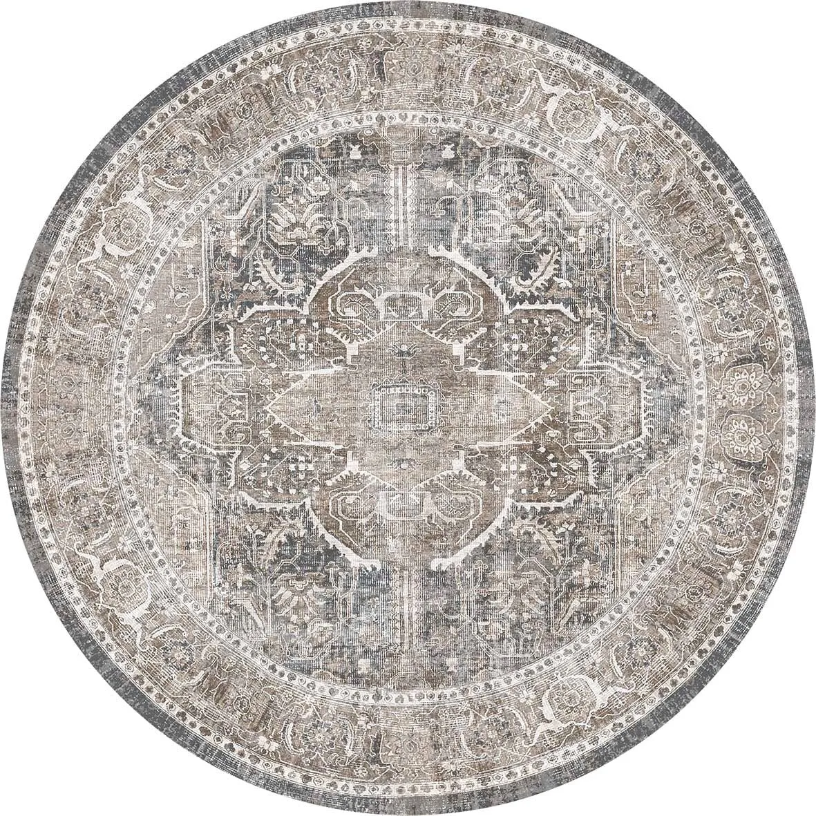 The Rug Collective Distressed Vintage Kendra Ash Machine Washable Area Rug