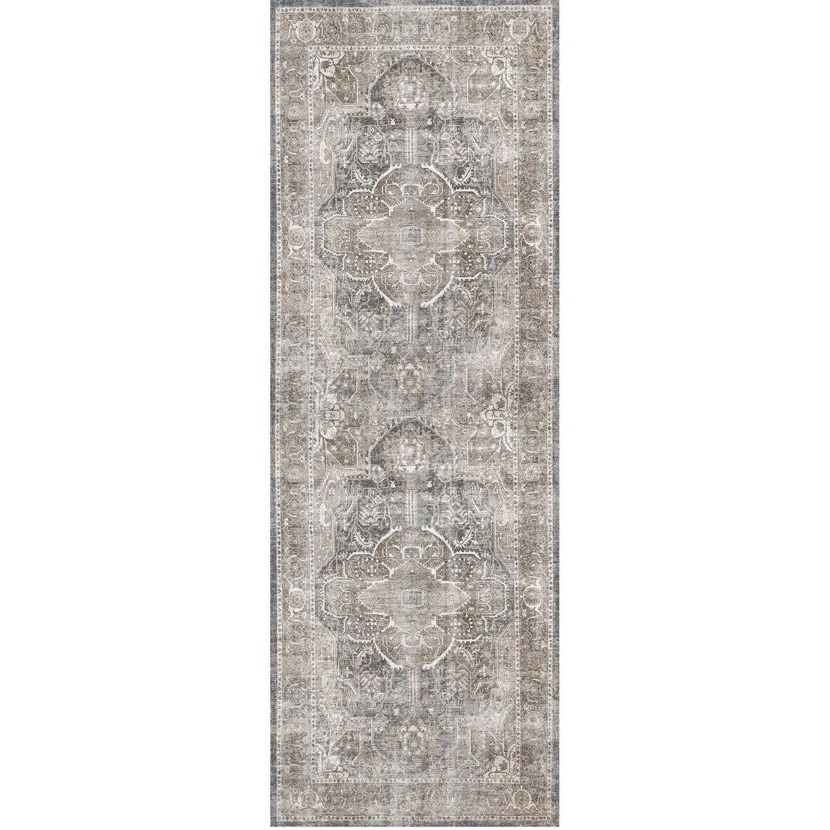 The Rug Collective Distressed Vintage Kendra Ash Machine Washable Area Rug