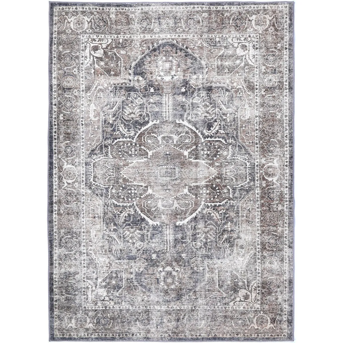 The Rug Collective Distressed Vintage Kendra Ash Machine Washable Area Rug