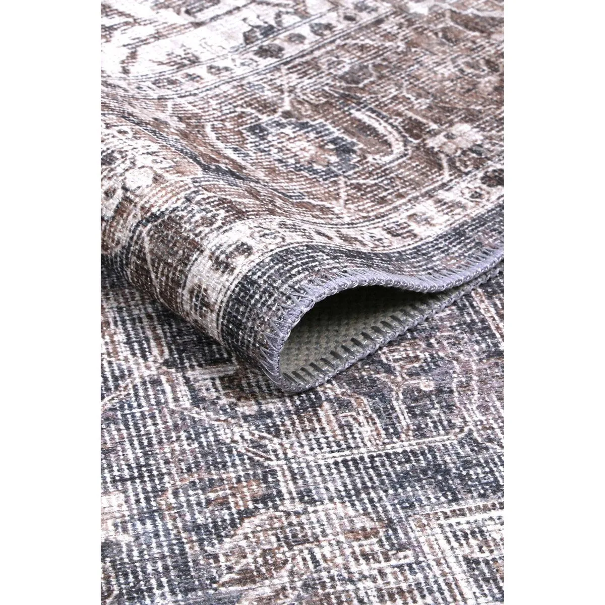 The Rug Collective Distressed Vintage Kendra Ash Machine Washable Area Rug