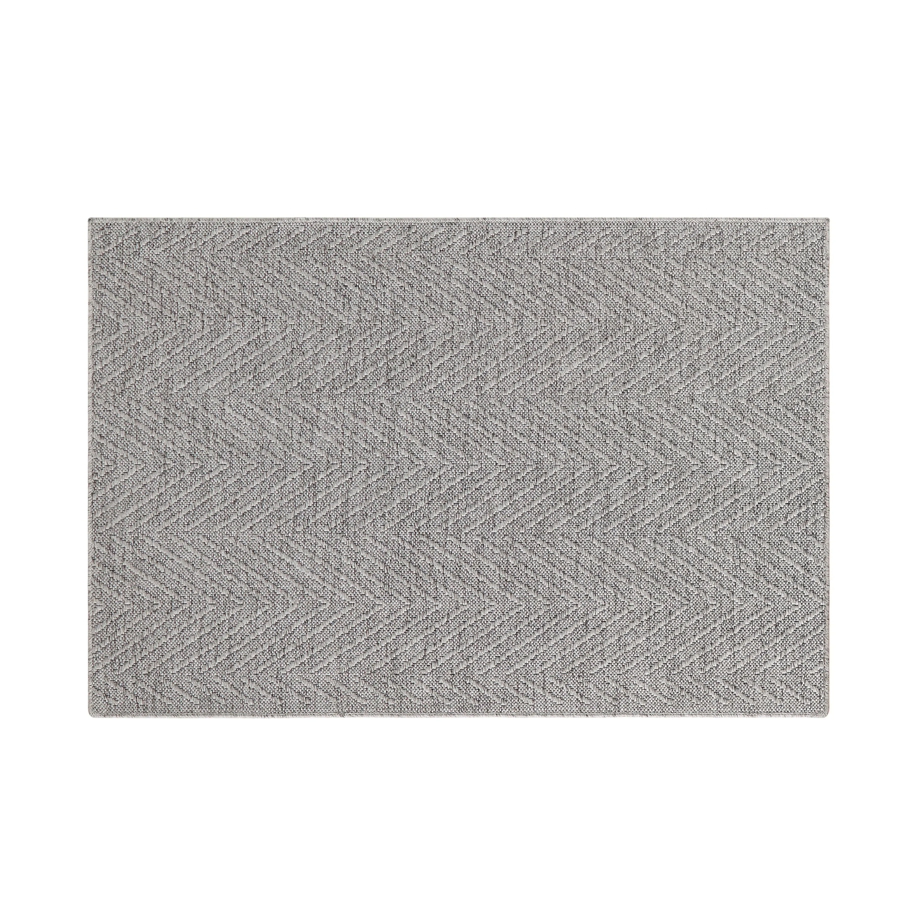 TOWN & COUNTRY BASICS Pax Herringbone Textured Solid Machine Washable Area Rug Grey