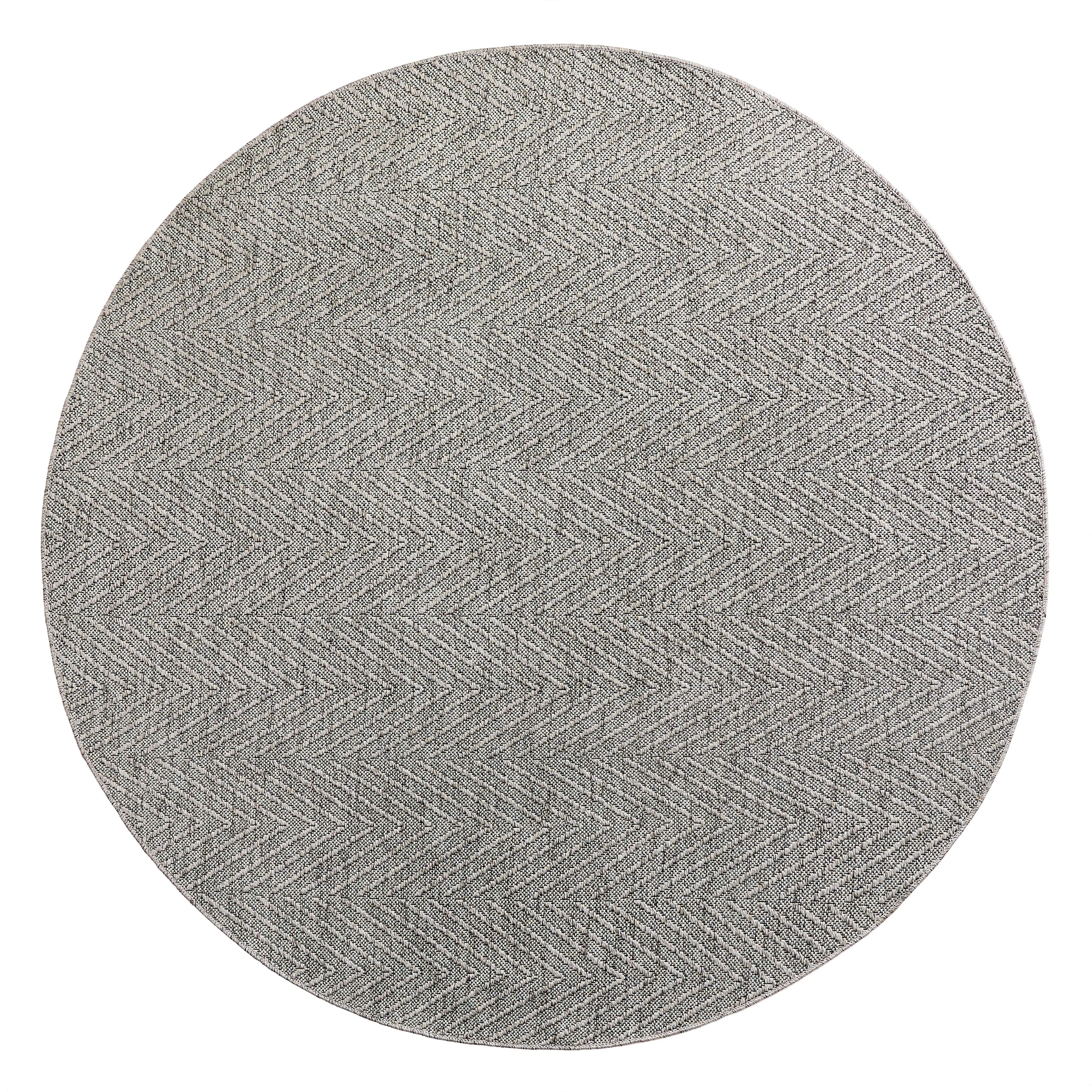 TOWN & COUNTRY BASICS Pax Herringbone Textured Solid Machine Washable Area Rug Grey