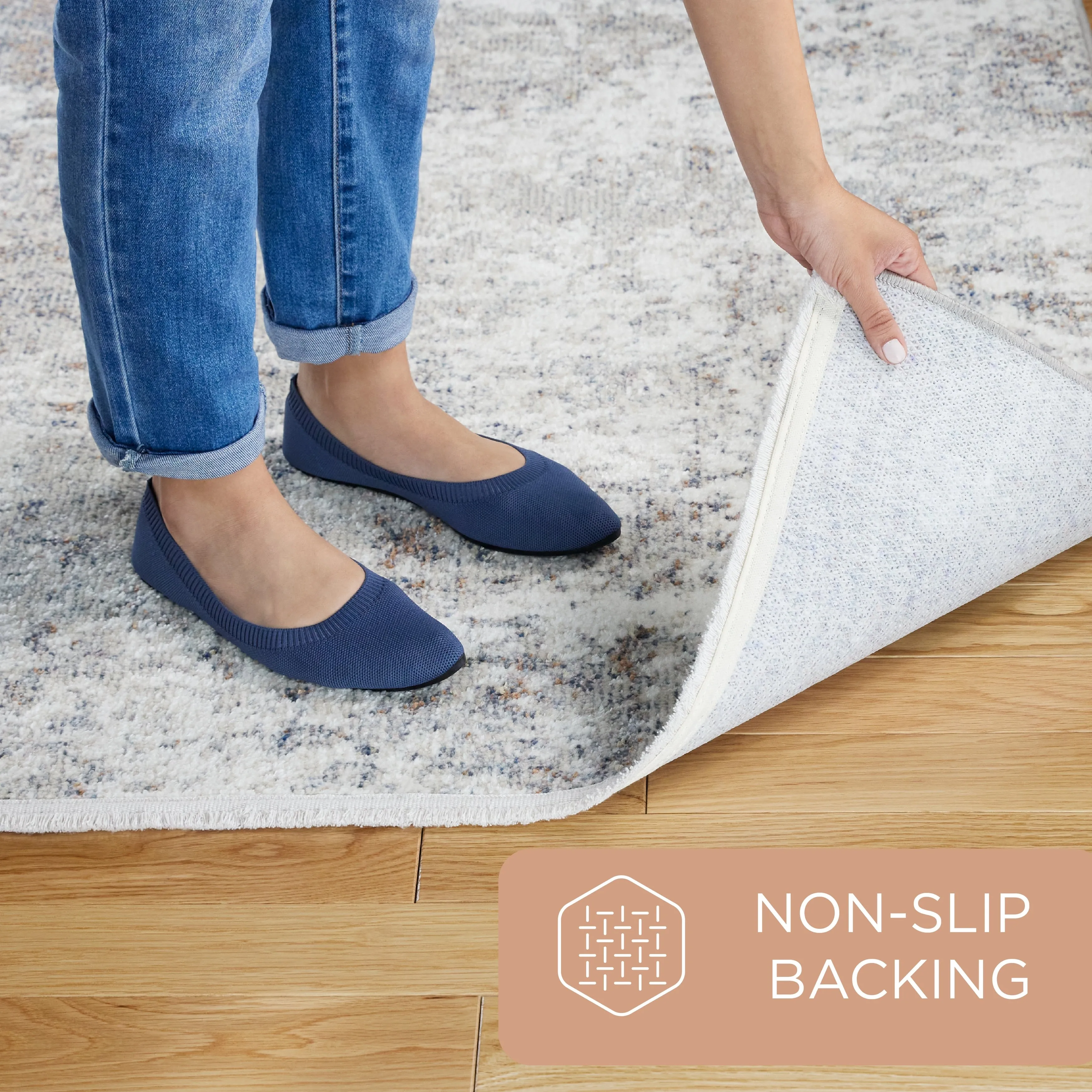 TOWN & COUNTRY EVERYDAY Rein Abstract Cloud Everwash Washable Non-Slip Backing Area Rug