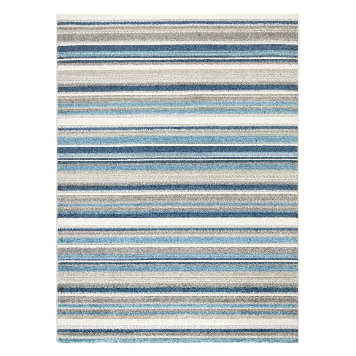TOWN & COUNTRY EVERYDAY Rio Multicolor Stripe Indoor Outdoor Area Rug. UV Fade Resistant. High-Low Pile