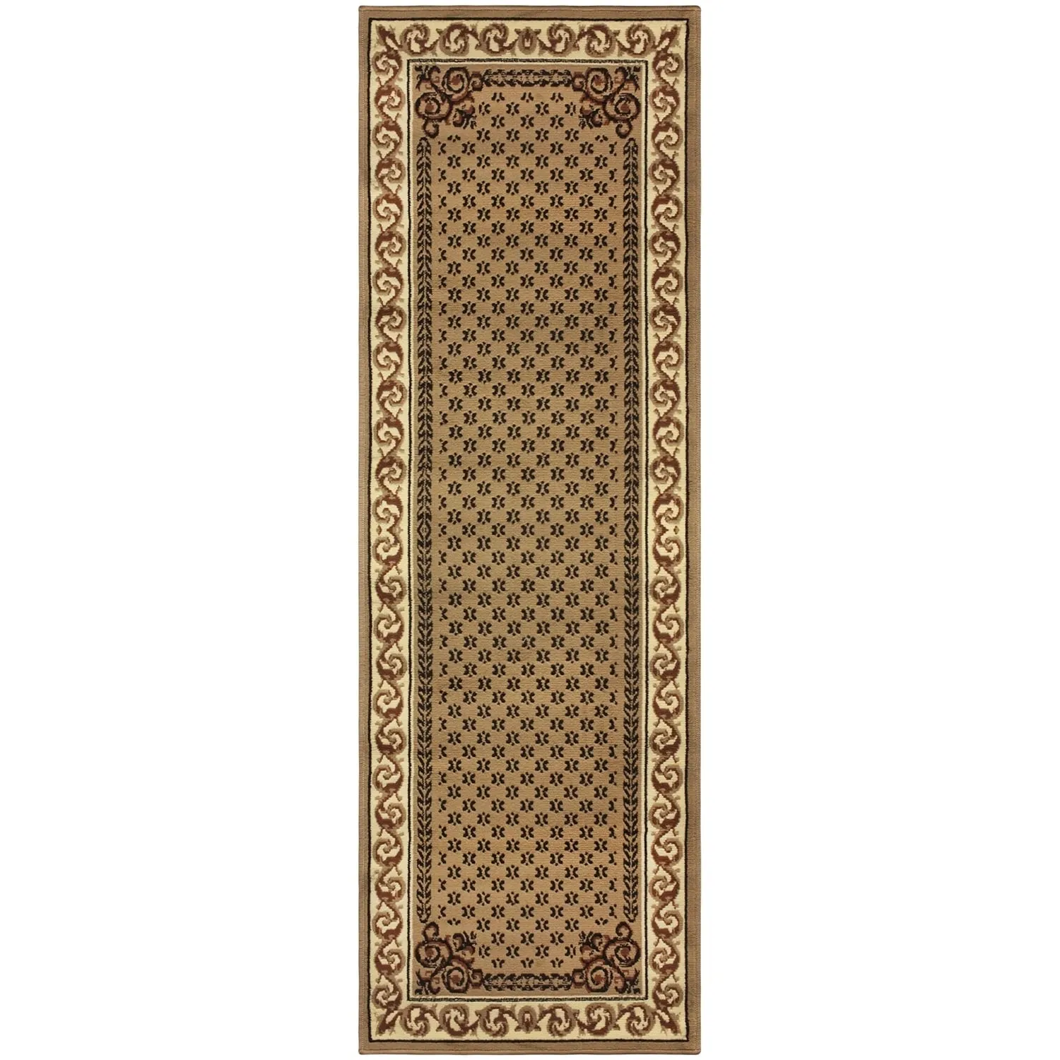 Traditional Floral Scroll Vines Border Indoor Area Rug by Superior