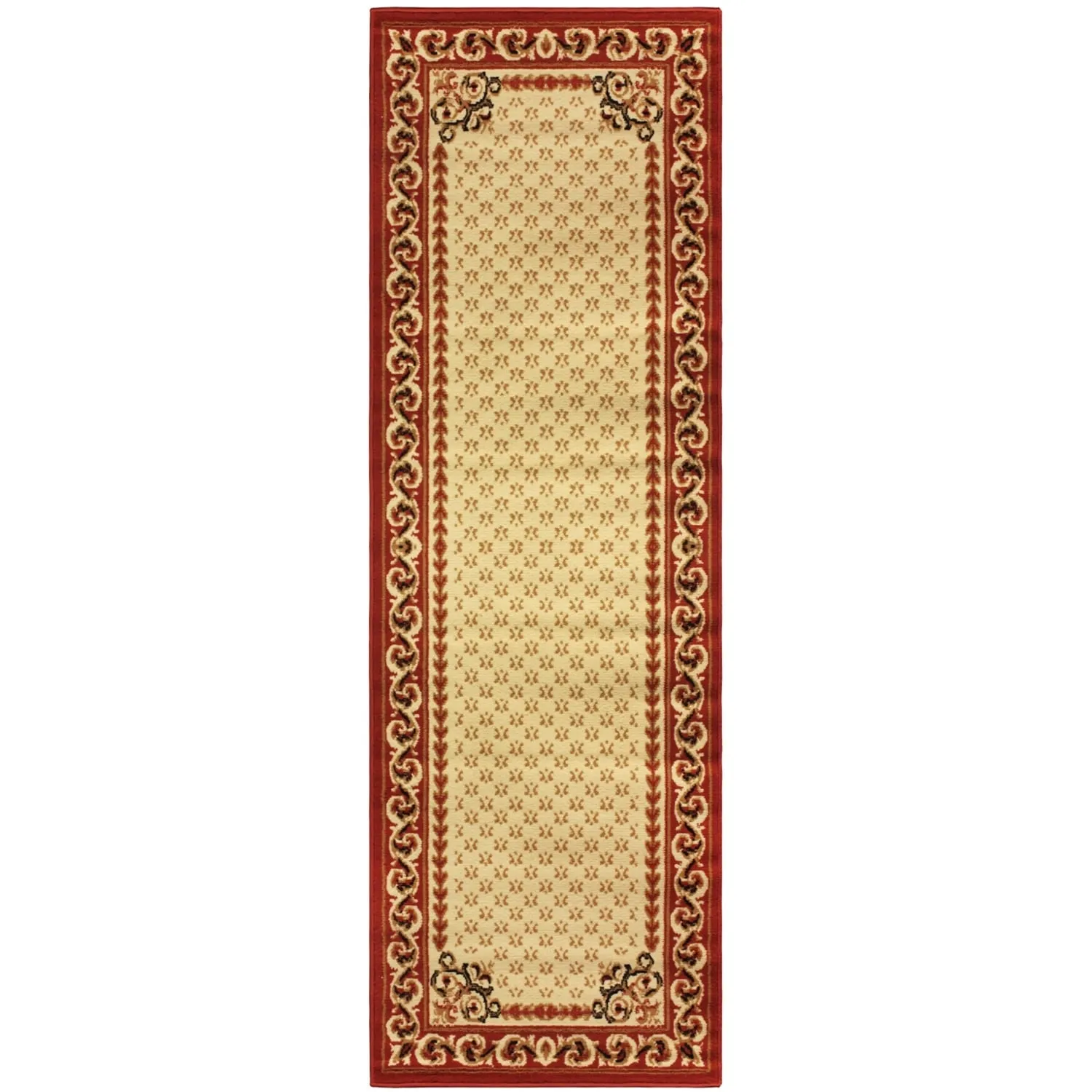 Traditional Floral Scroll Vines Border Indoor Area Rug by Superior