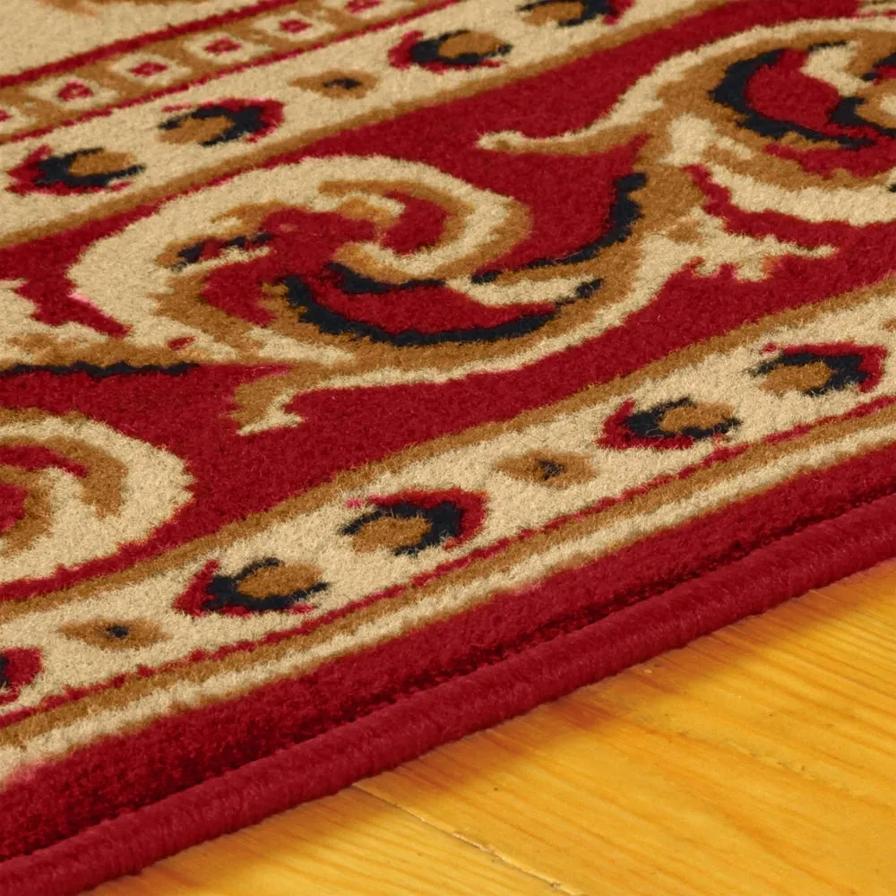Traditional Floral Scroll Vines Border Indoor Area Rug by Superior