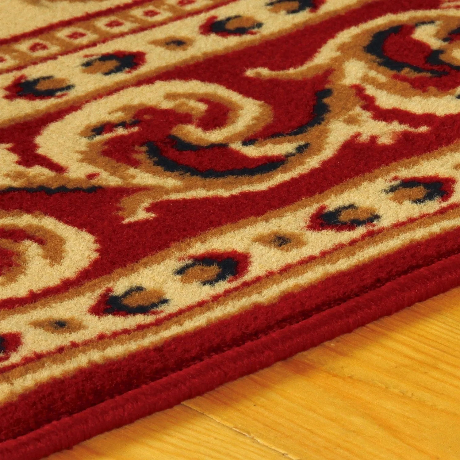 Traditional Floral Scroll Vines Border Indoor Area Rug by Superior