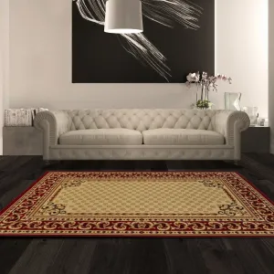 Traditional Floral Scroll Vines Border Indoor Area Rug by Superior