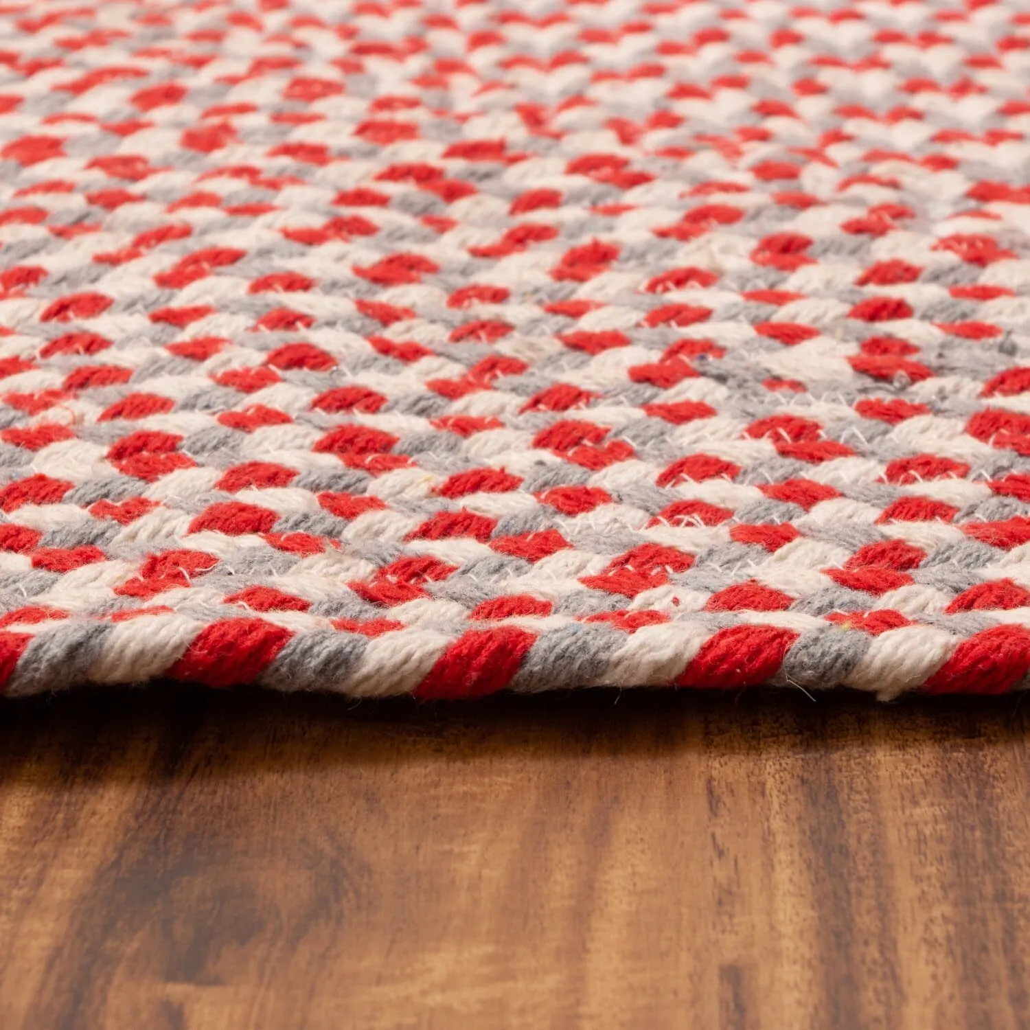 Tri-Color Braided Cotton Farmhouse Rug