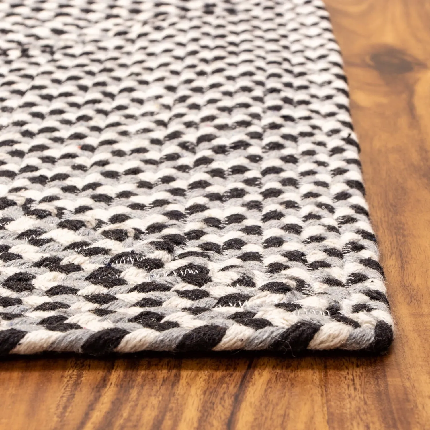 Tri-Color Braided Cotton Farmhouse Rug