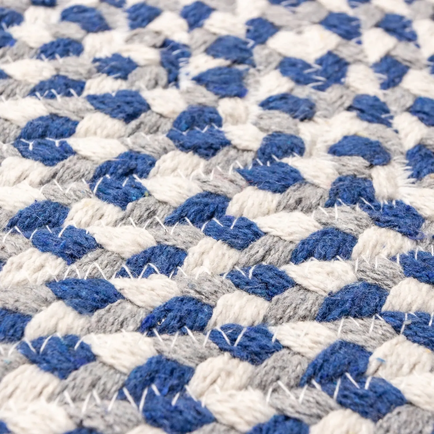 Tri-Color Braided Cotton Farmhouse Rug