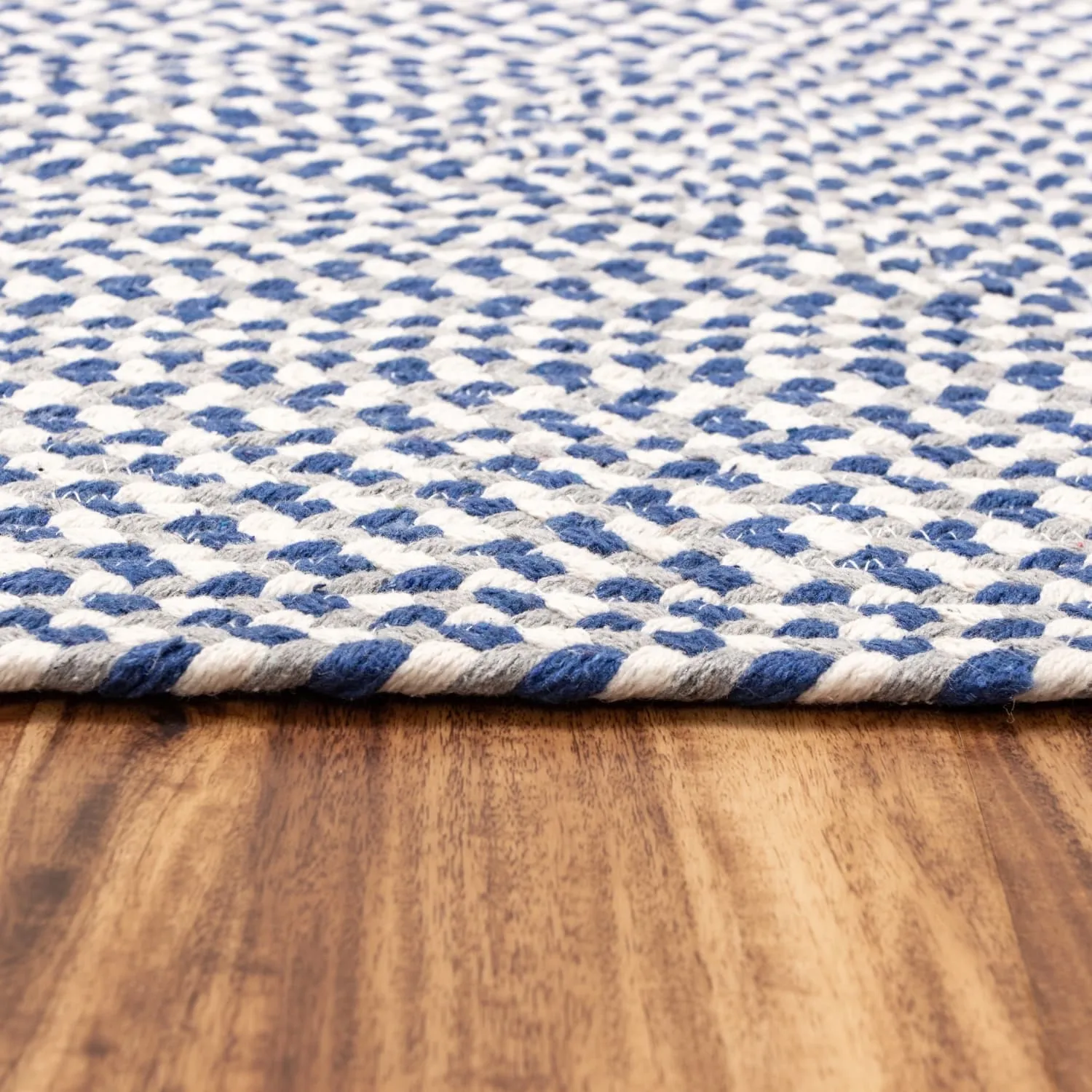 Tri-Color Braided Cotton Farmhouse Rug