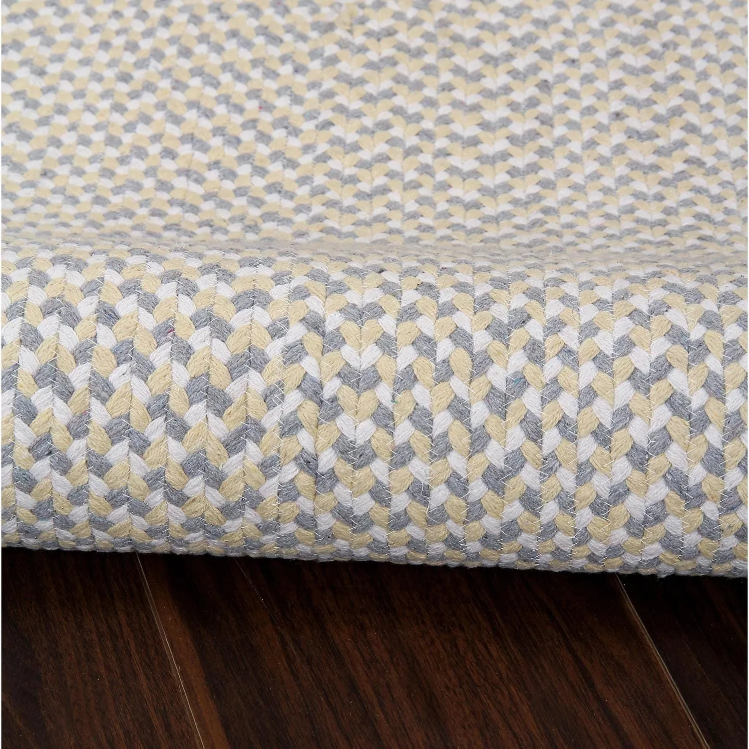 Tri-Color Braided Cotton Farmhouse Rug