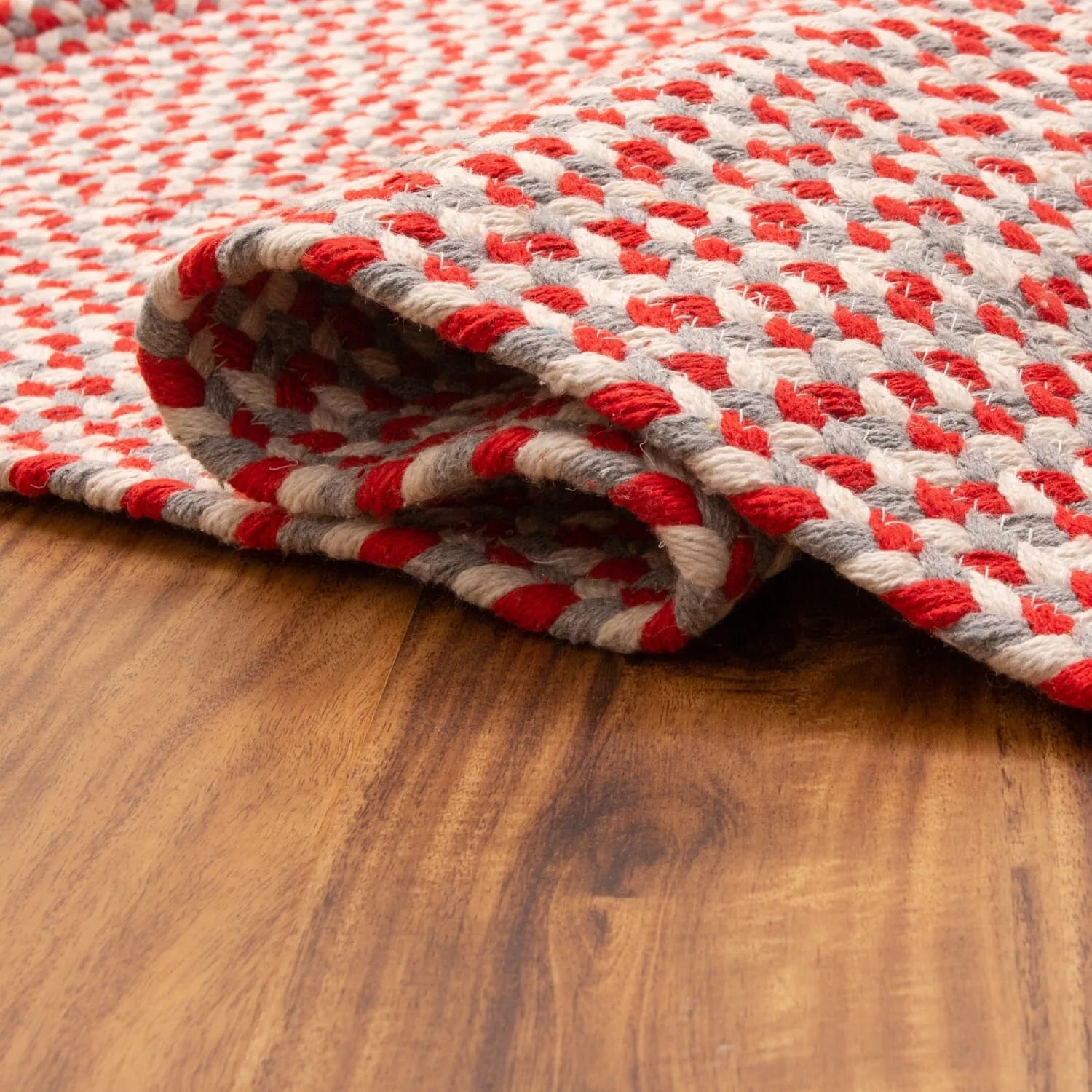 Tri-Color Braided Cotton Farmhouse Rug