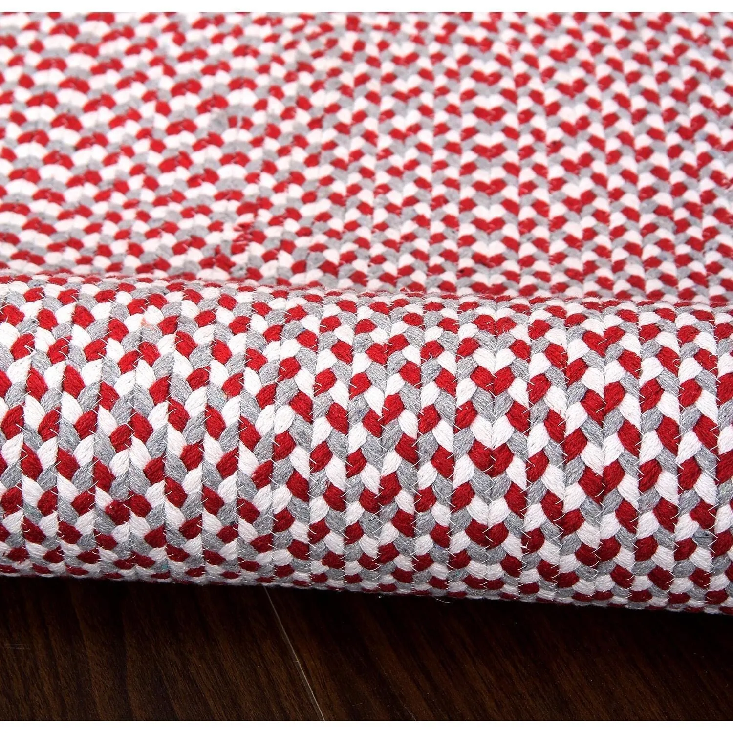 Tri-Color Braided Cotton Farmhouse Rug