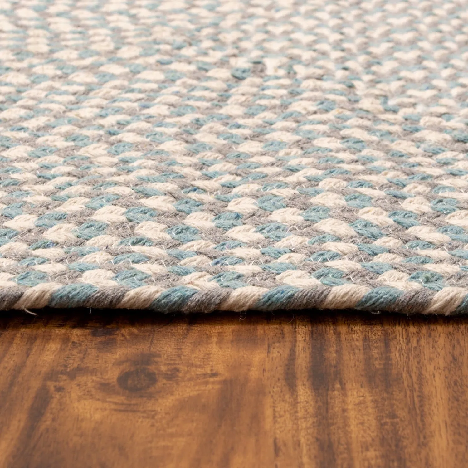 Tri-Color Braided Cotton Farmhouse Rug