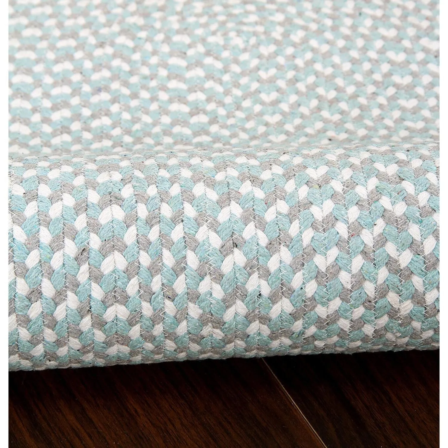 Tri-Color Braided Cotton Farmhouse Rug
