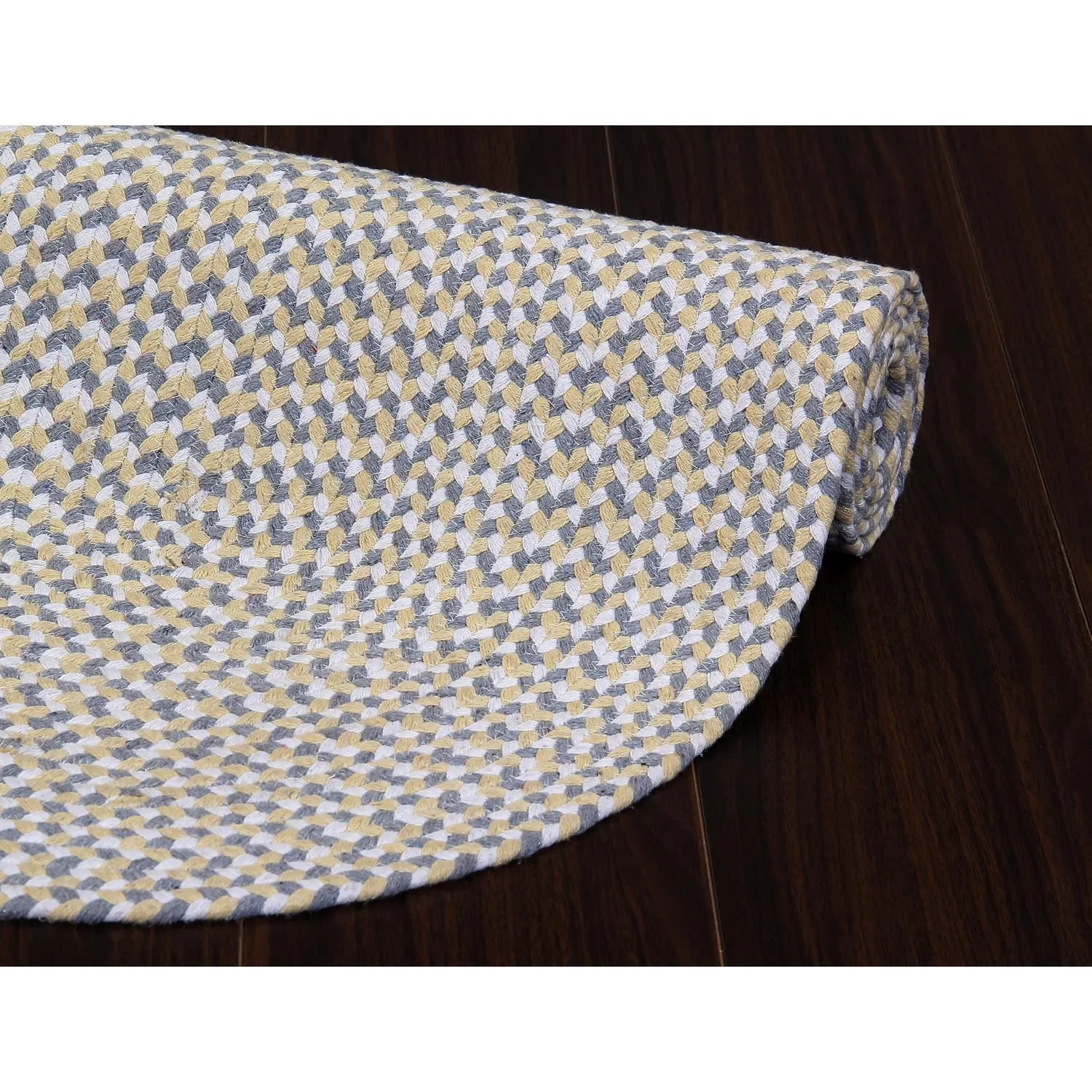 Tri-Color Braided Cotton Farmhouse Rug