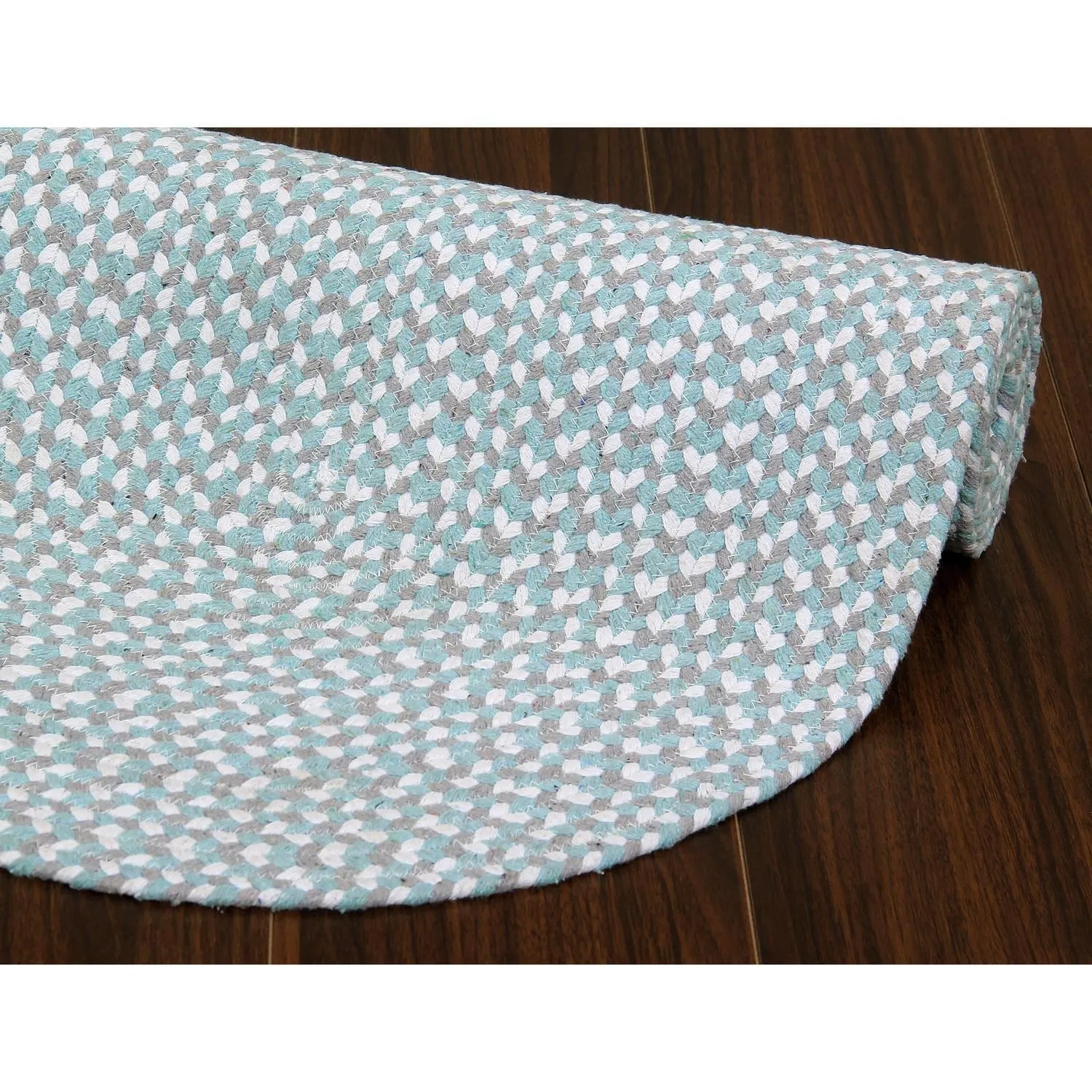 Tri-Color Braided Cotton Farmhouse Rug