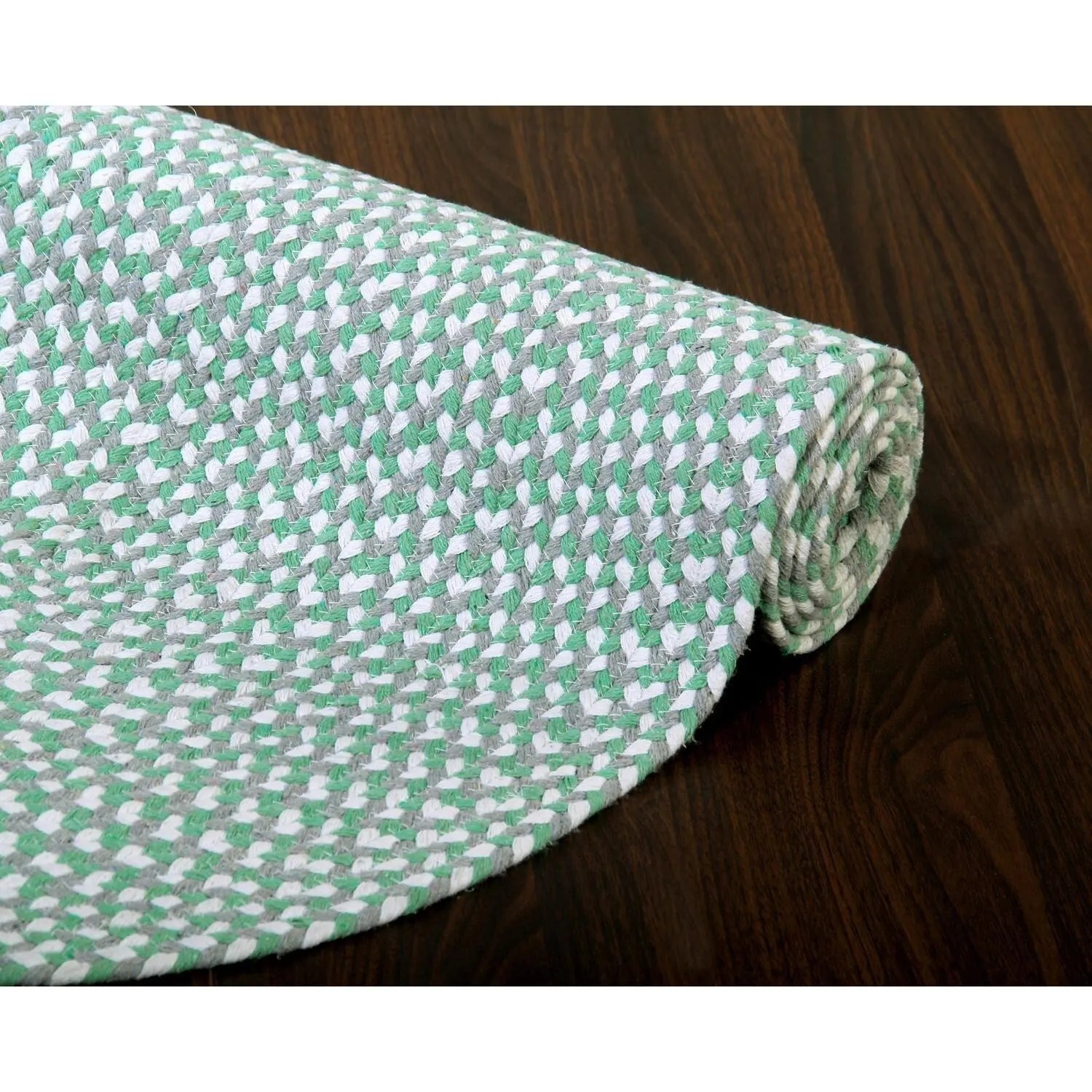 Tri-Color Braided Cotton Farmhouse Rug