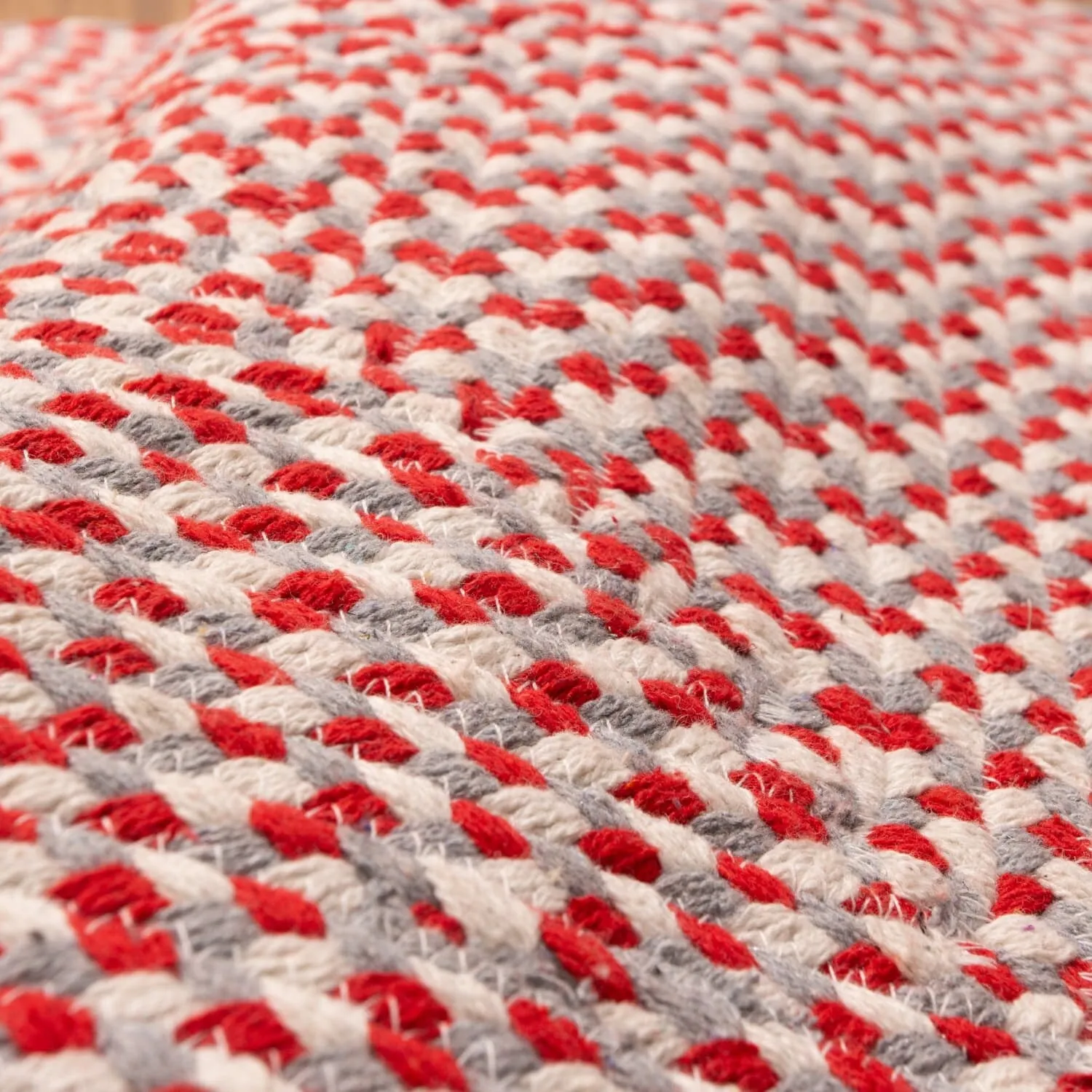 Tri-Color Braided Cotton Farmhouse Rug