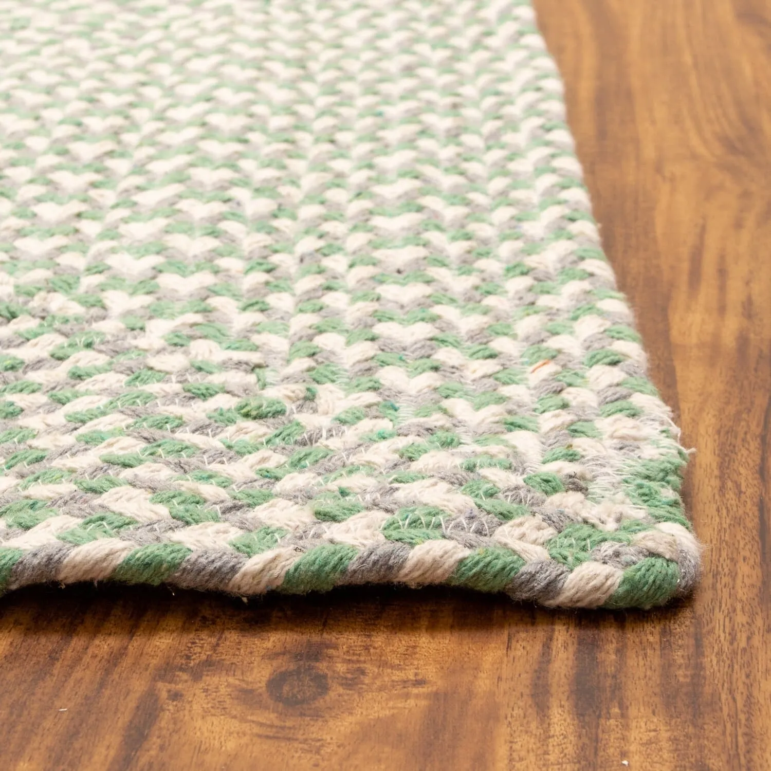 Tri-Color Braided Cotton Farmhouse Rug