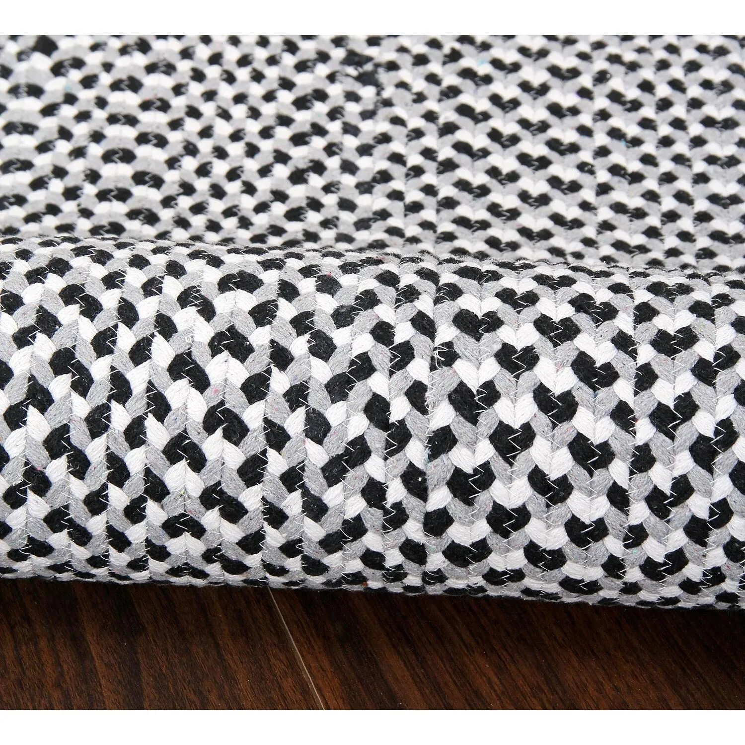 Tri-Color Braided Cotton Farmhouse Rug