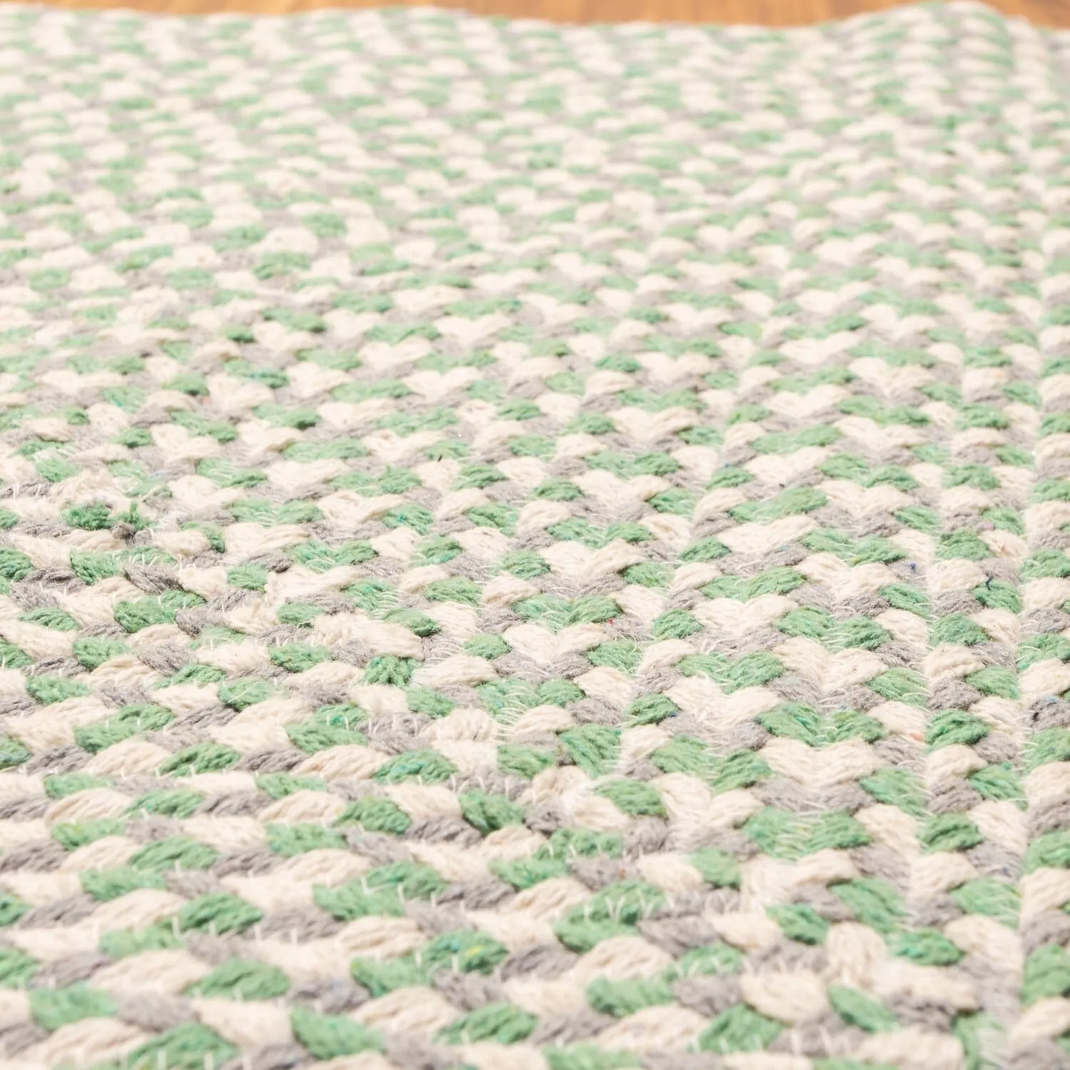 Tri-Color Braided Cotton Farmhouse Rug