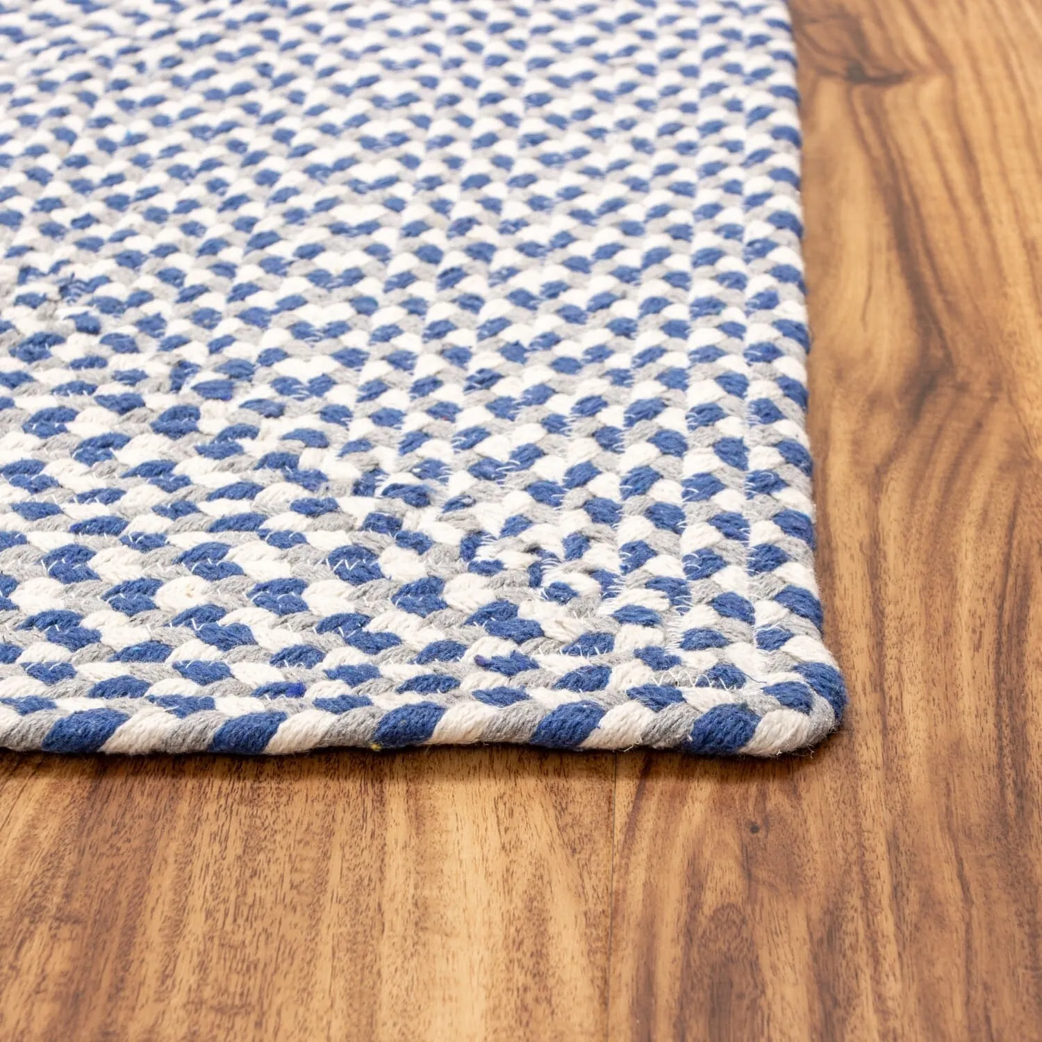 Tri-Color Braided Cotton Farmhouse Rug
