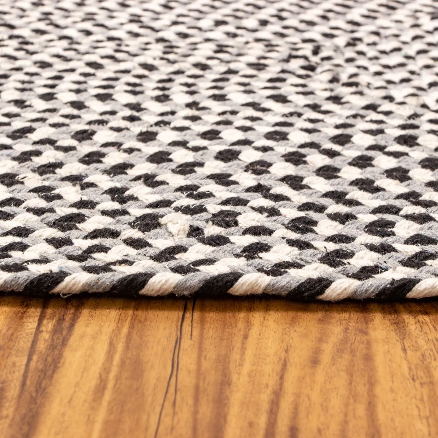Tri-Color Braided Cotton Farmhouse Rug