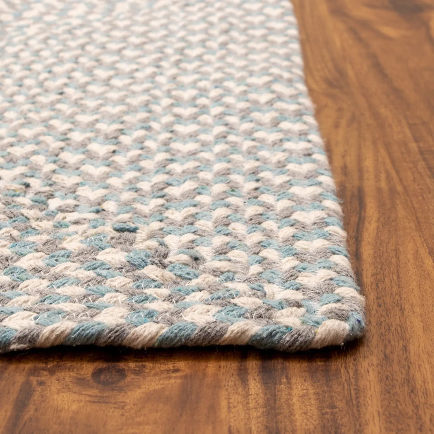 Tri-Color Braided Cotton Farmhouse Rug