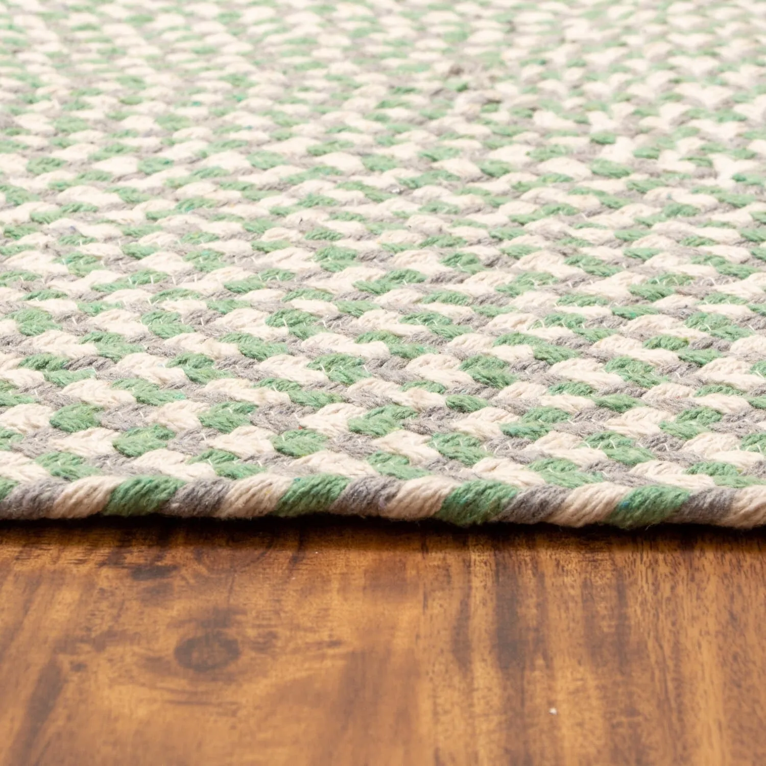 Tri-Color Braided Cotton Farmhouse Rug