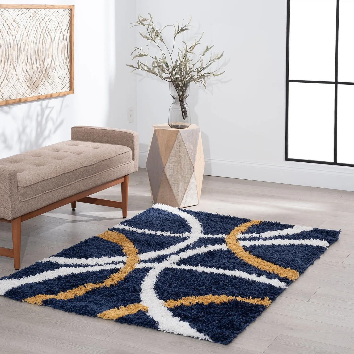 Upscale Shag Modern & Contemporary Abstract Indoor Area Rug