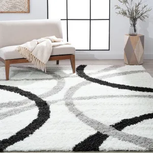Upscale Shag Modern & Contemporary Abstract Indoor Area Rug