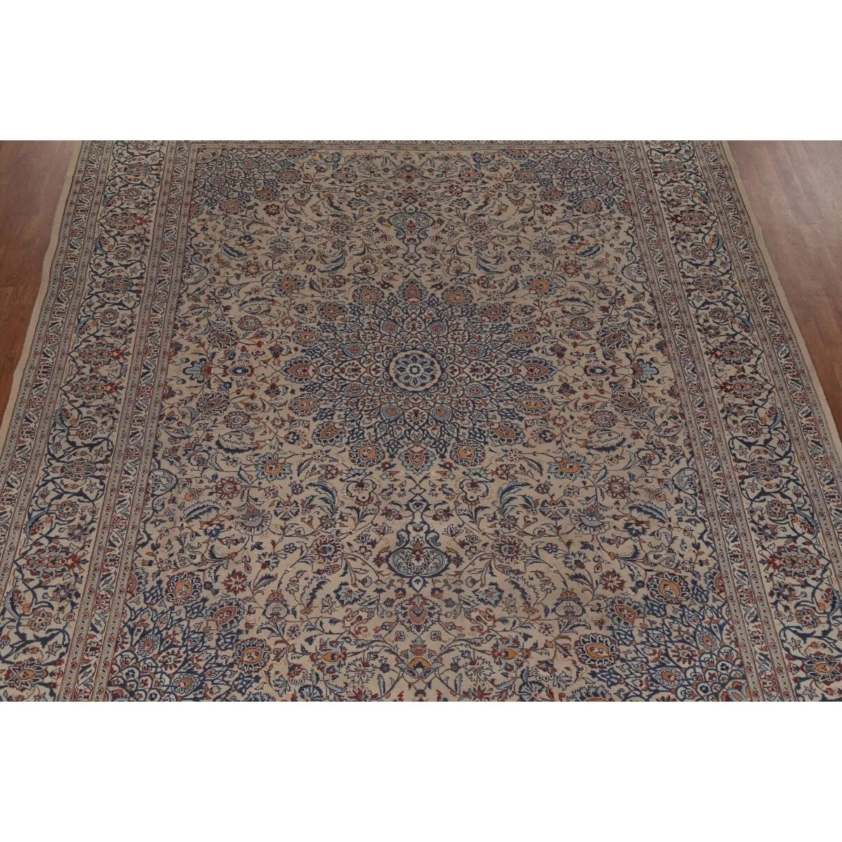 Vintage Traditional Kashmar Persian Area Rug Hand-knotted Wool Carpet - 9'9 x 12'8