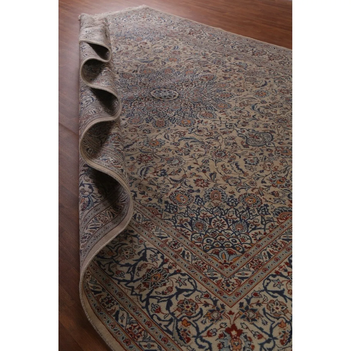 Vintage Traditional Kashmar Persian Area Rug Hand-knotted Wool Carpet - 9'9 x 12'8