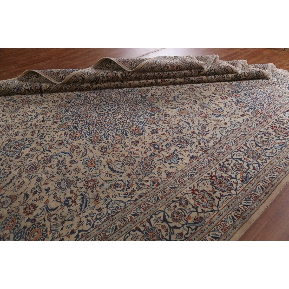Vintage Traditional Kashmar Persian Area Rug Hand-knotted Wool Carpet - 9'9 x 12'8