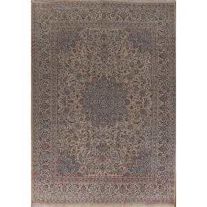 Vintage Traditional Kashmar Persian Area Rug Hand-knotted Wool Carpet - 9'9 x 12'8