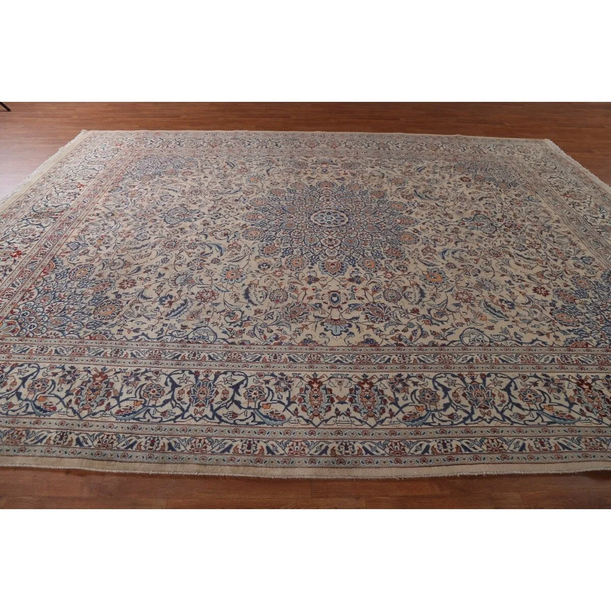 Vintage Traditional Kashmar Persian Area Rug Hand-knotted Wool Carpet - 9'9 x 12'8