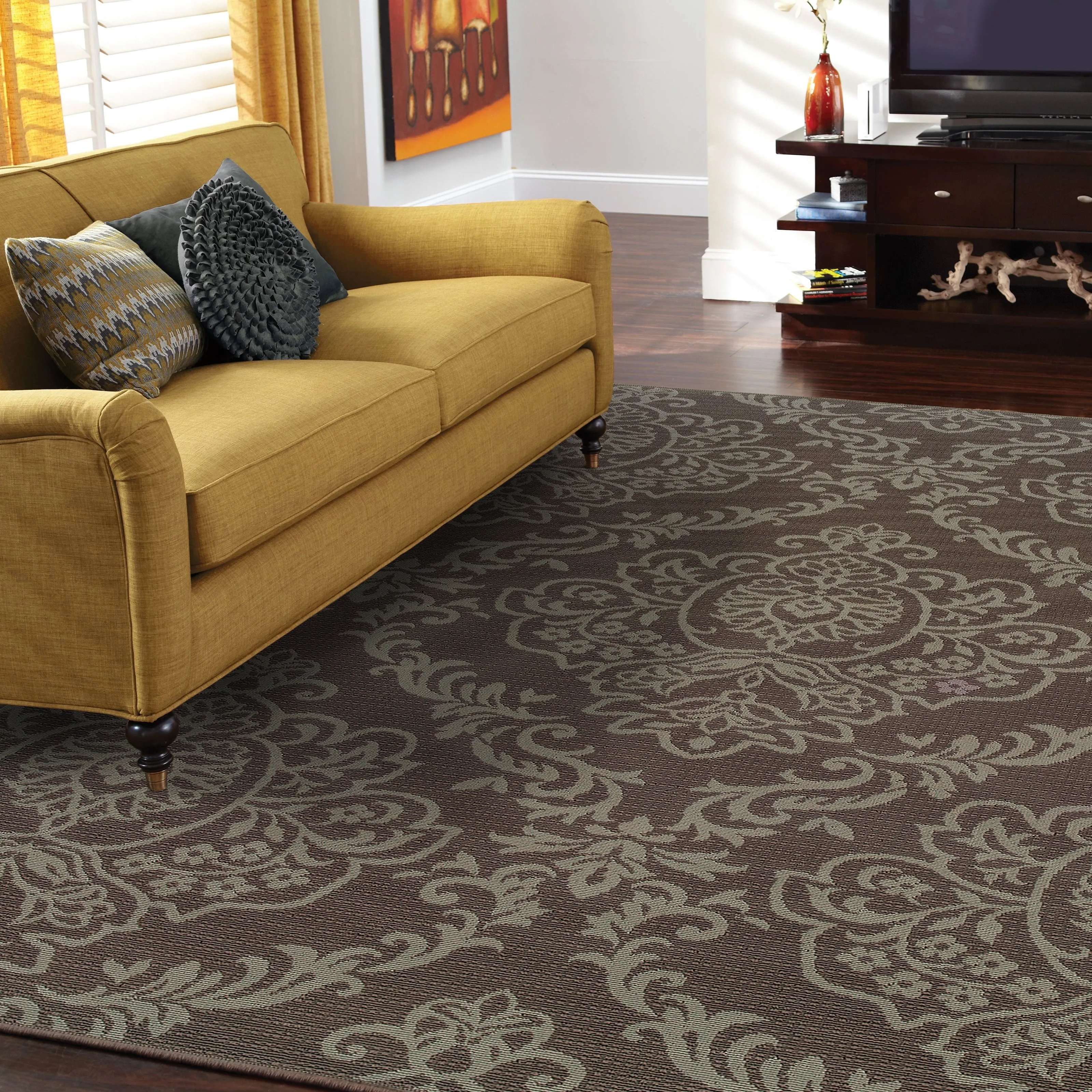 Vista Home Bletcher Floral Damask Indoor/Outdoor Area Rug