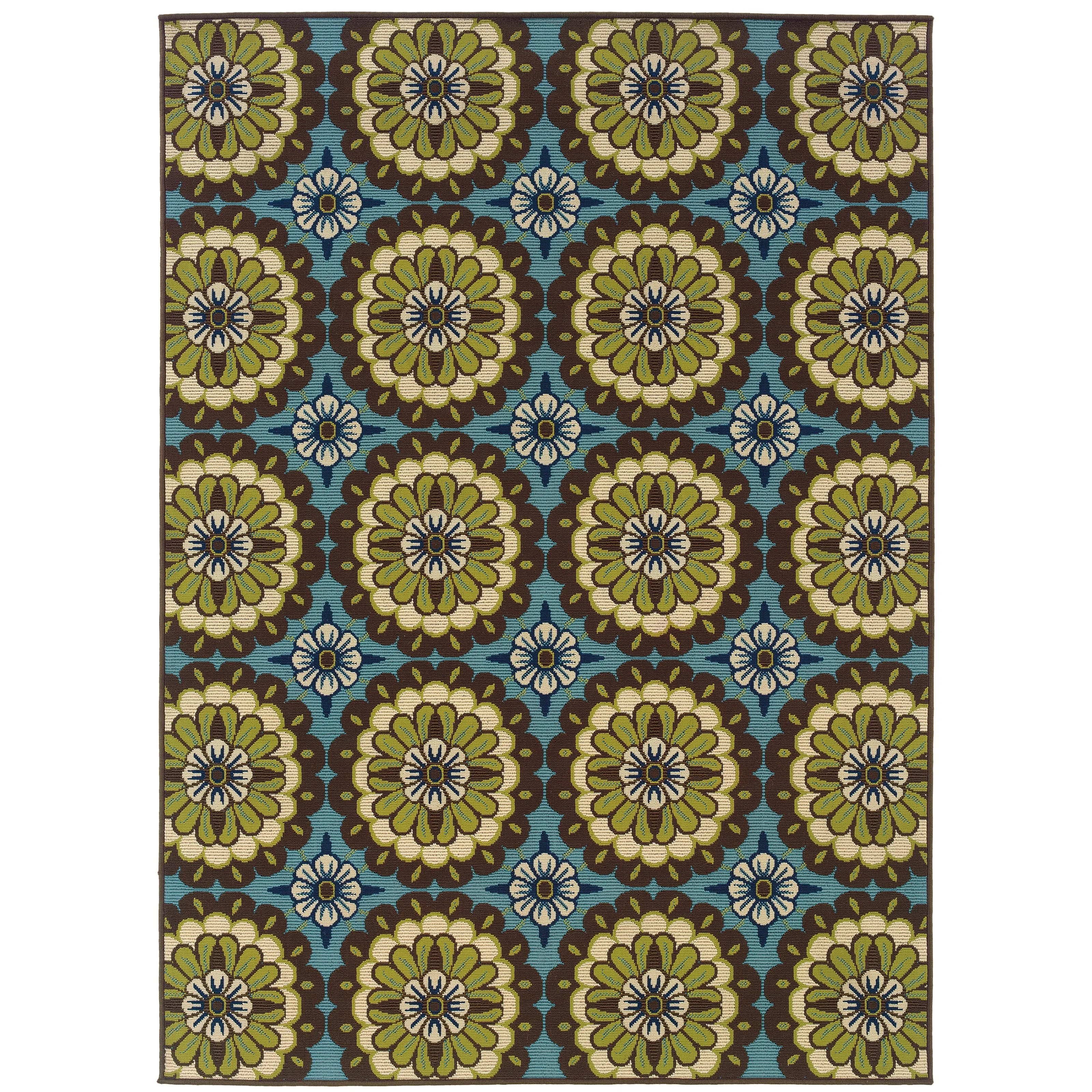 Vista Home Catalina Floral Medallions Indoor/Outdoor Area Rug--