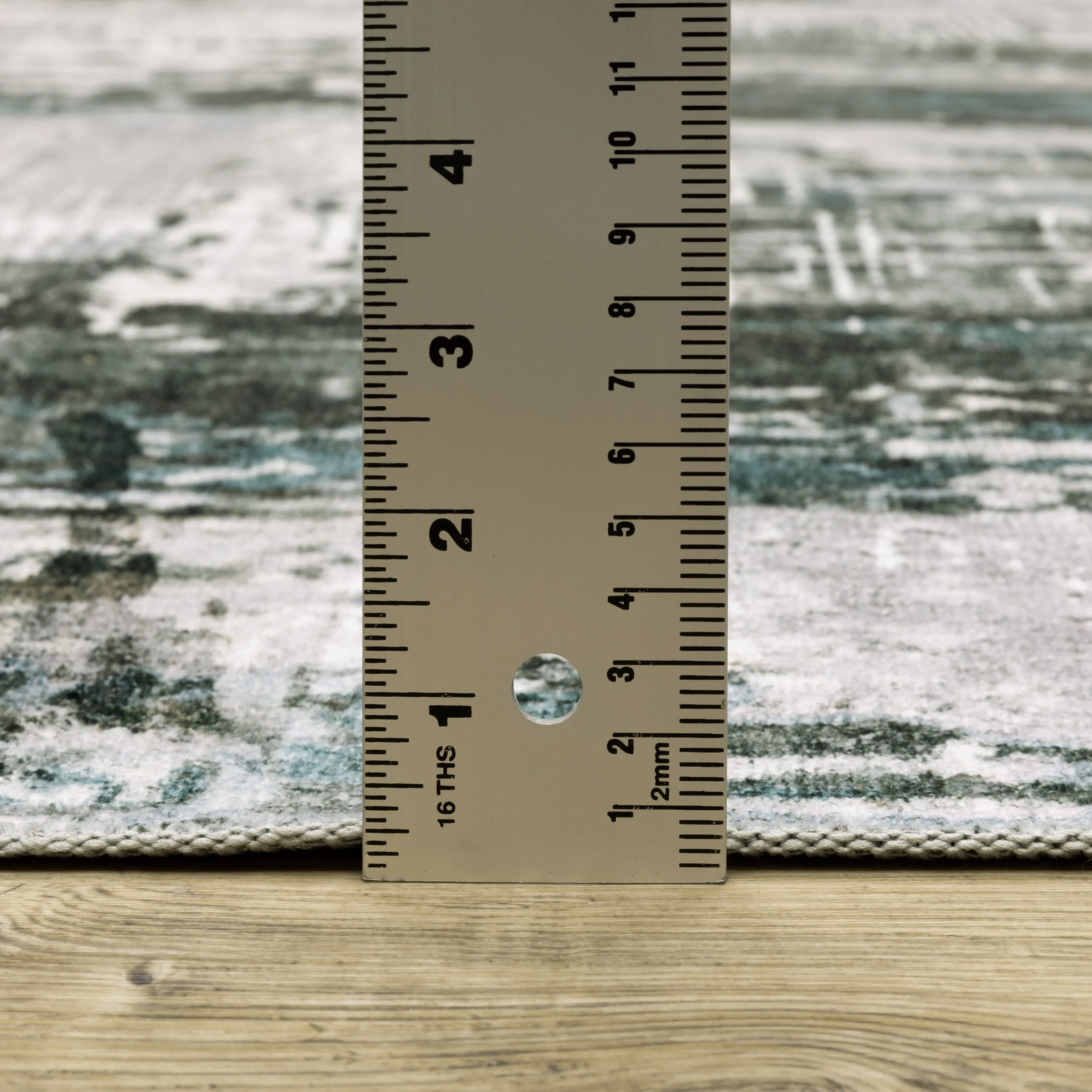Vista Home Marissa Washable Modern Abstract Grey/ Teal Indoor Area Rug