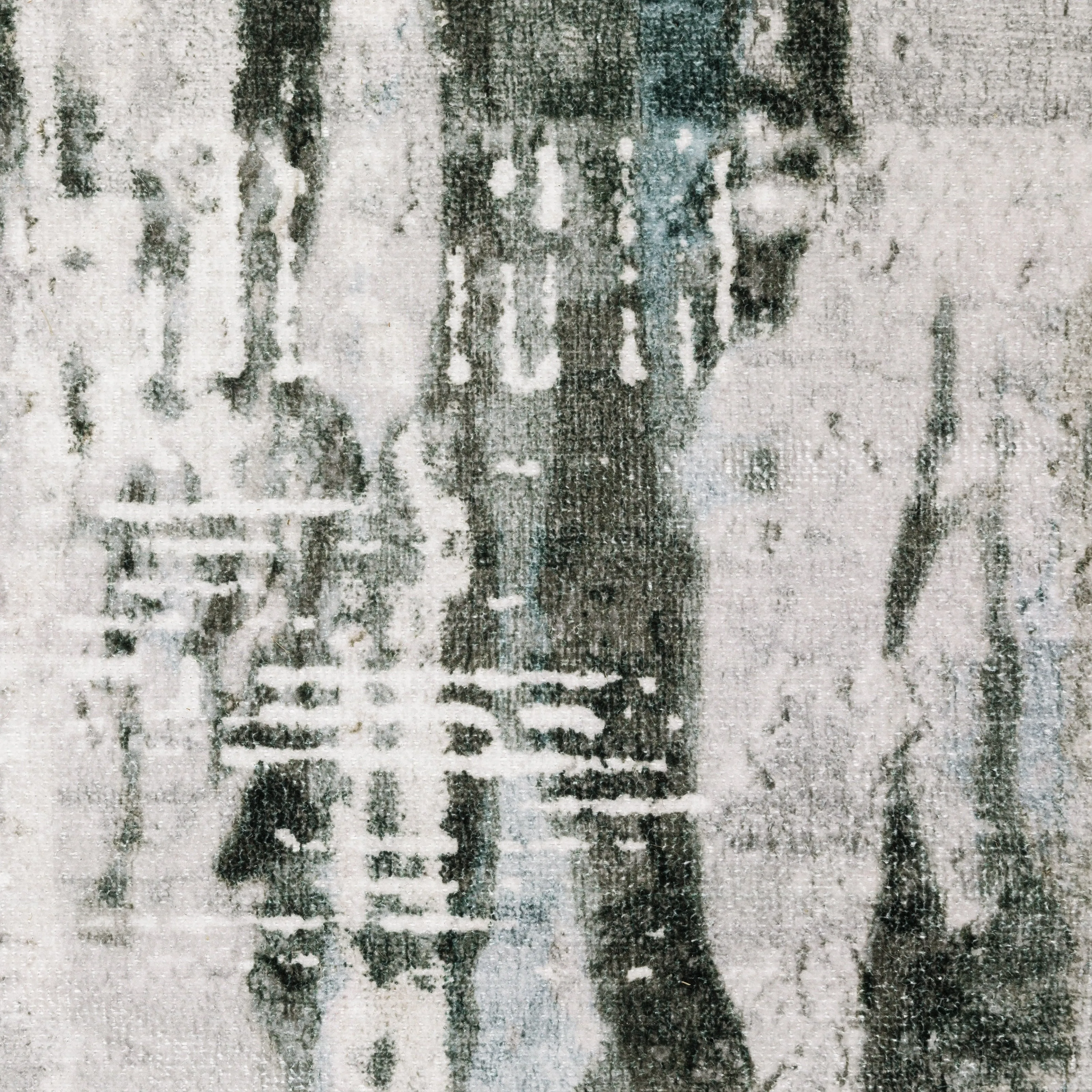 Vista Home Marissa Washable Modern Abstract Grey/ Teal Indoor Area Rug