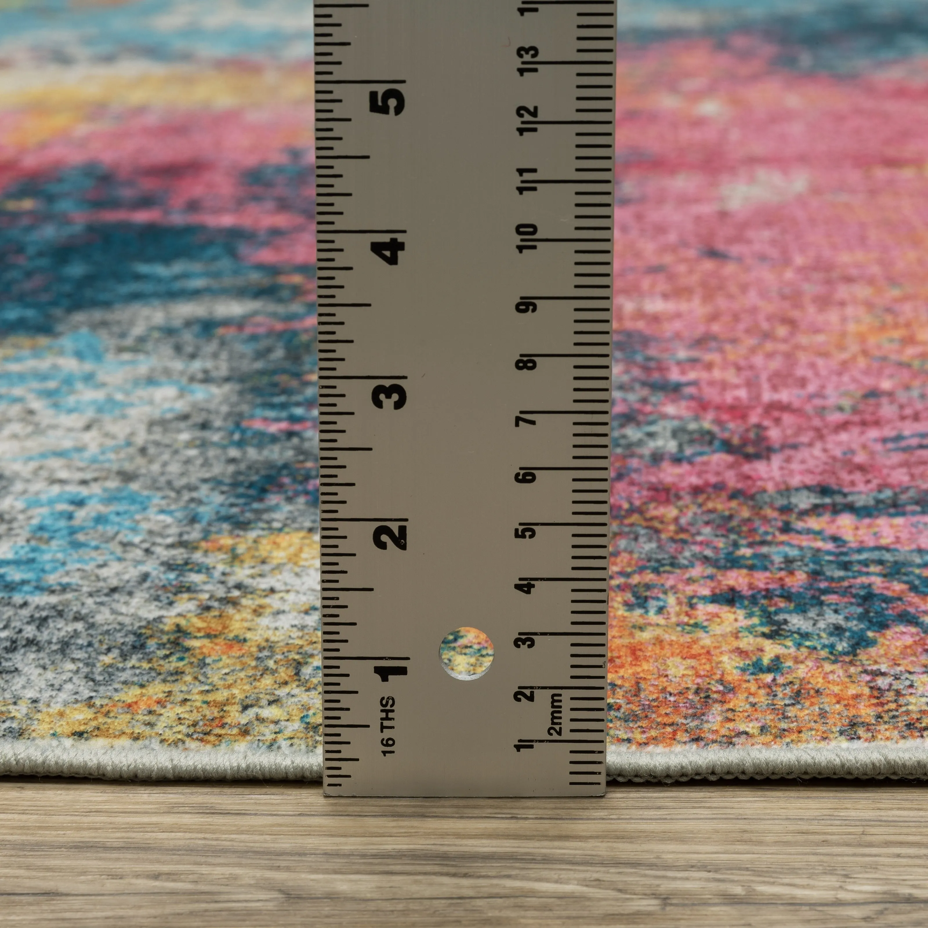 Vista Home Sunderland Abstract Washable Multi-colored Area Rug Mat