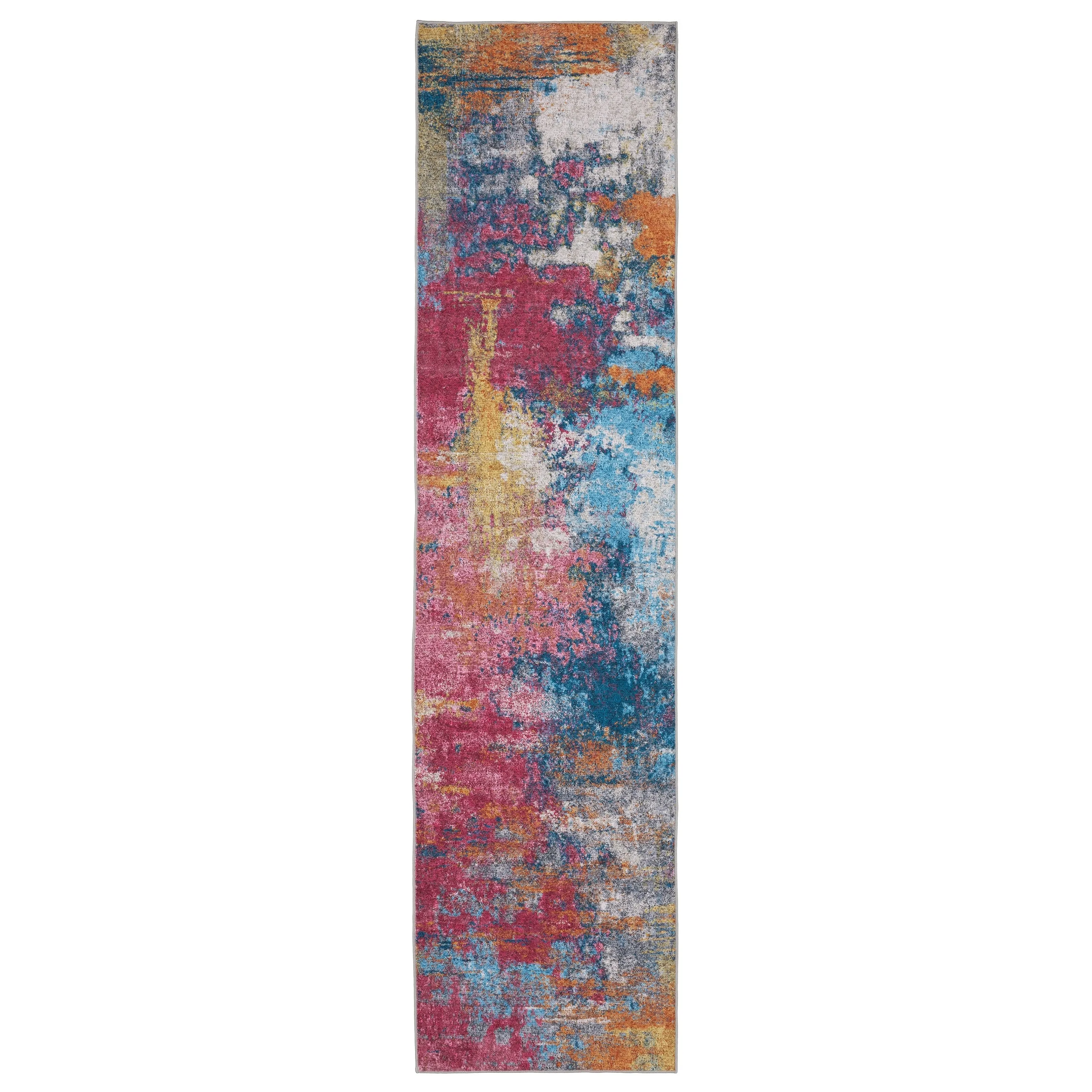 Vista Home Sunderland Abstract Washable Multi-colored Area Rug Mat